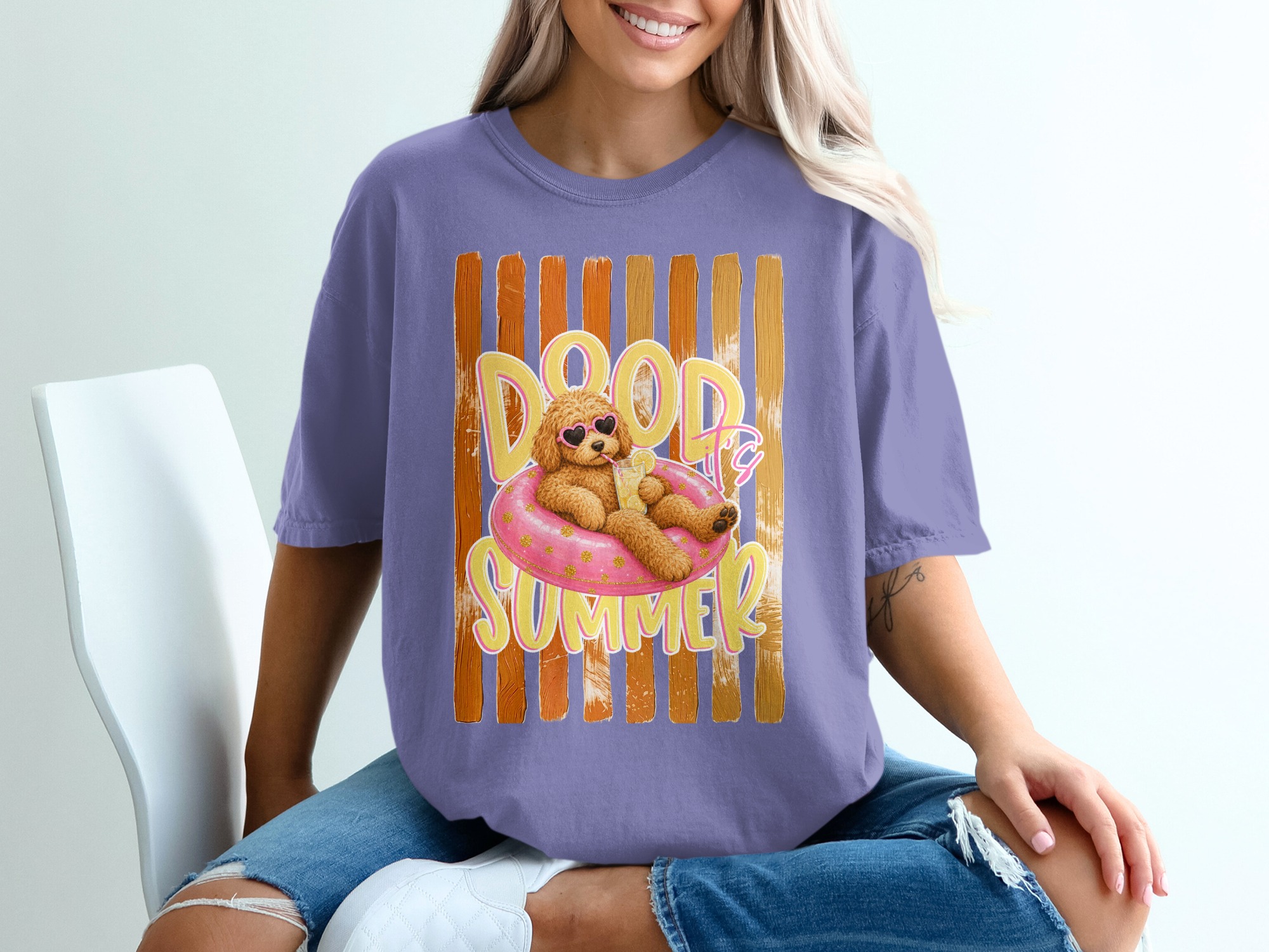 Comfort Colors® Doodle Summer T-Shirt, Dog Lover Tee, Goldendoodle Gift, Cute Pet Owner Vacation Shirt, Funny Summer Vibe, Puppy Mom Present - Image 13