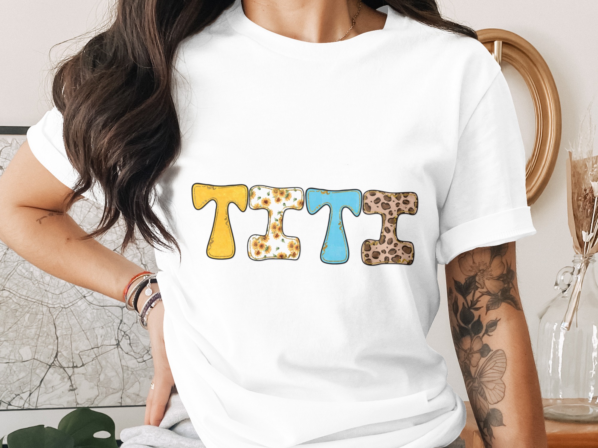 Glitter Letter T Clipart Bundle, Digital Alphabet Initial Monogram, Sunflower T, Leopard Print T, Yellow Blue T PNG Download