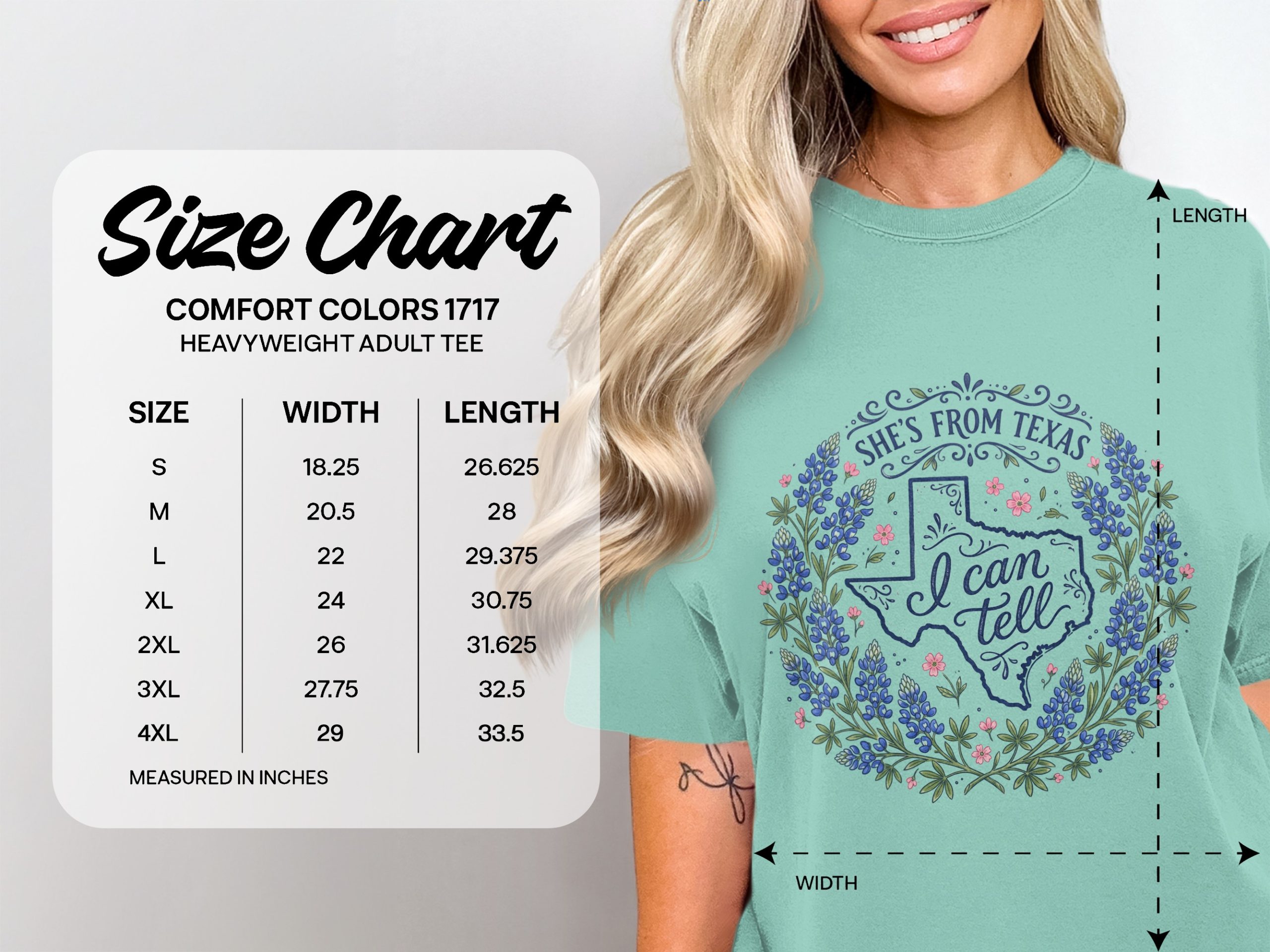 She's From Texas T-Shirt, Texas Bluebonnet Tee, Texas Girl Shirt, State Pride Apparel, Botanical Texas Gift - Image 6