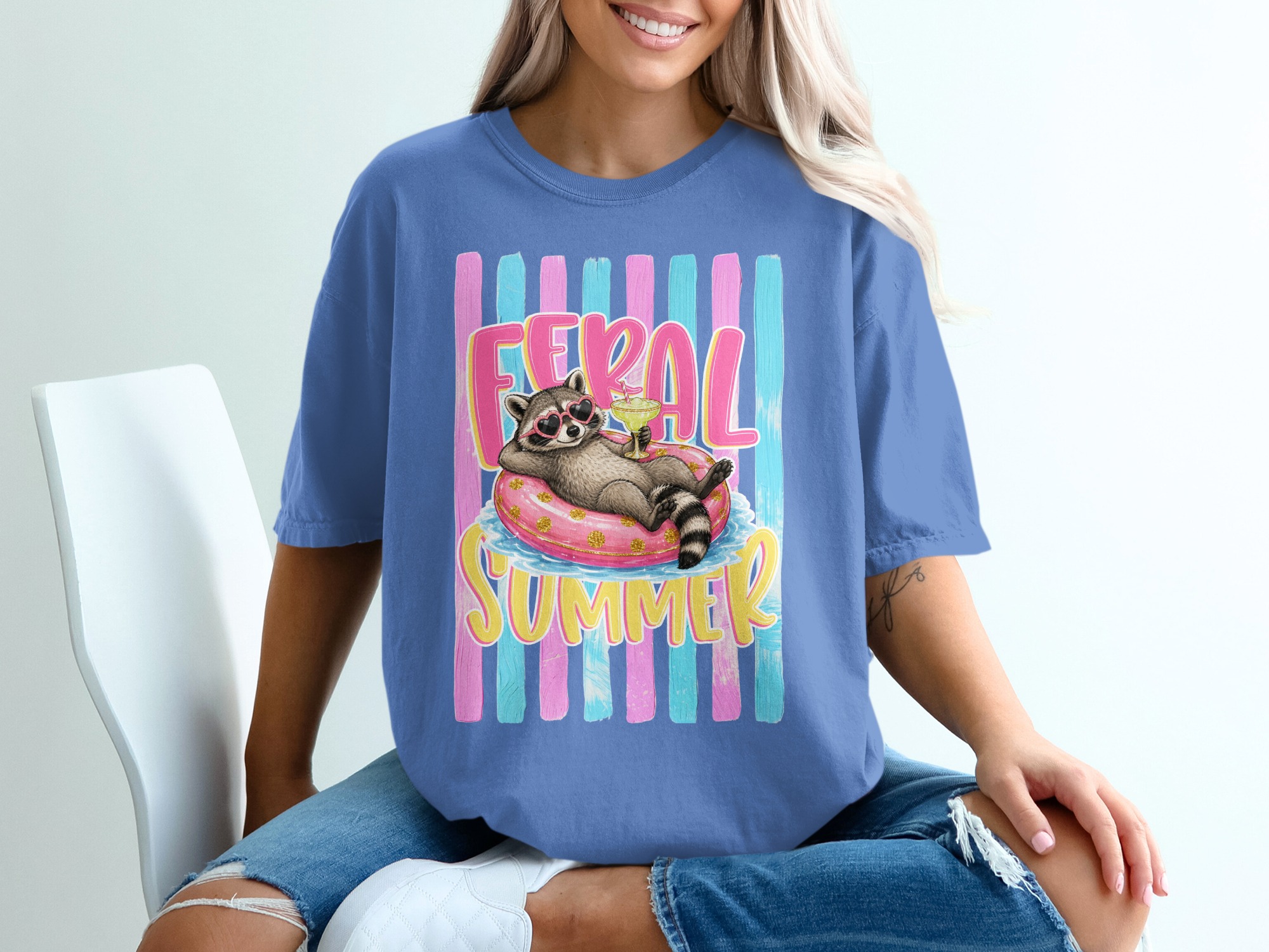 Comfort Colors ® Feral Summer Raccoon T-Shirt, Funny Margarita Raccoon Tee, Summer Vacation Animal Lover Gift, Quirky Beachy Shirt for Her - Image 20