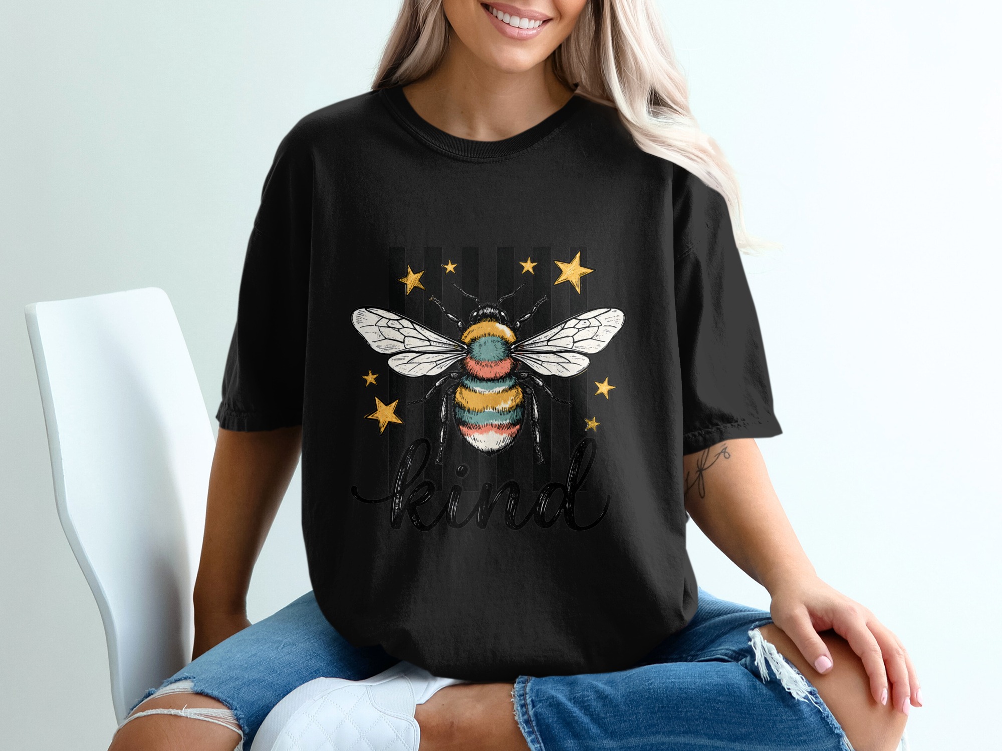 Bee Kind T-Shirt, Comfort Colors ® Bumblebee Kindness Graphic Tee, Nature Lover Gift, Positive Message Shirt, Cute Inspirational Tee for Her - Image 2
