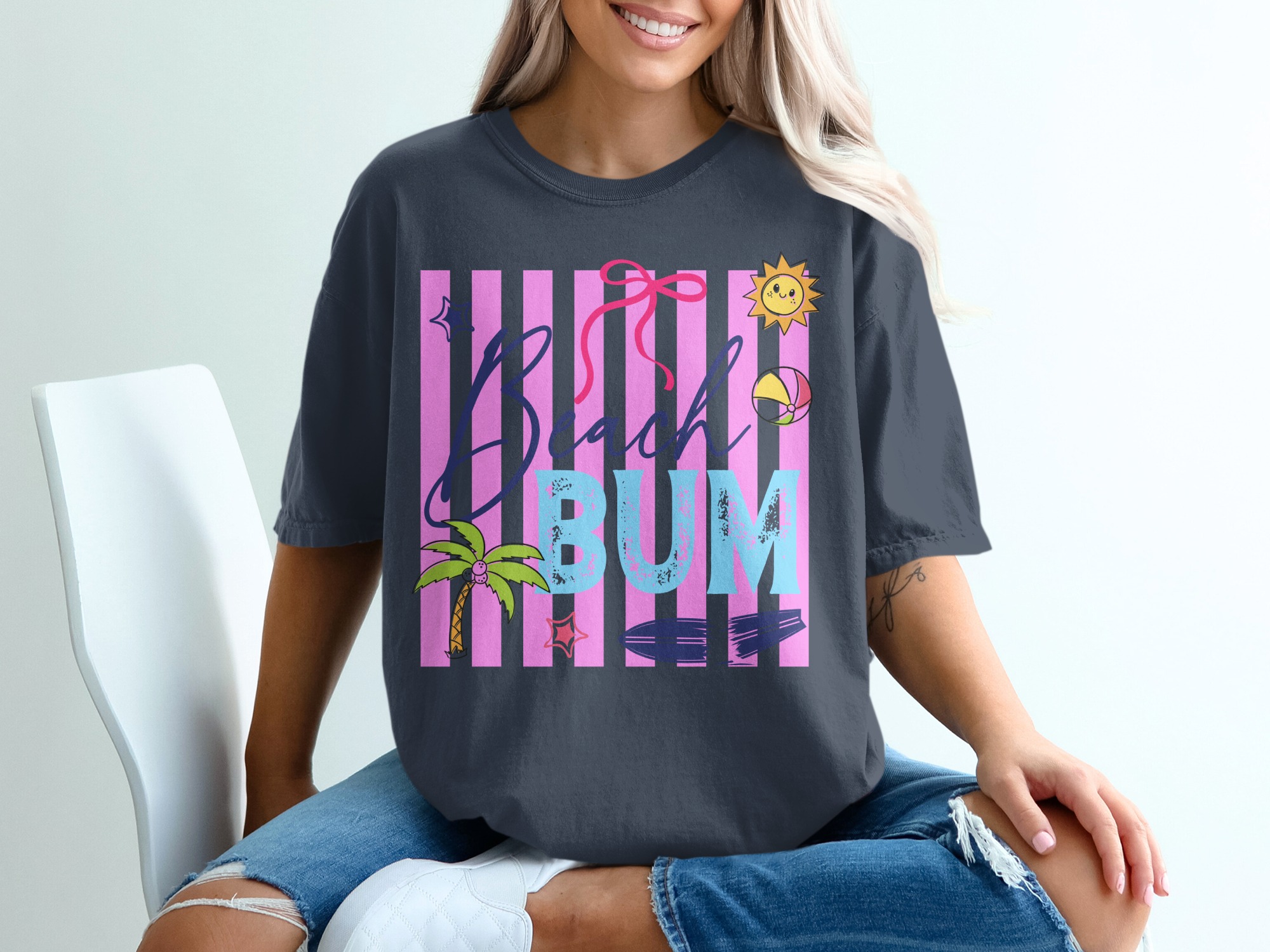 Beach Bum T-Shirt | Retro Summer Vacation Shirt for Women | Cute Beach Lover Tee | Girls Trip Gift Idea | Fun Ocean Vibe Apparel - Image 12