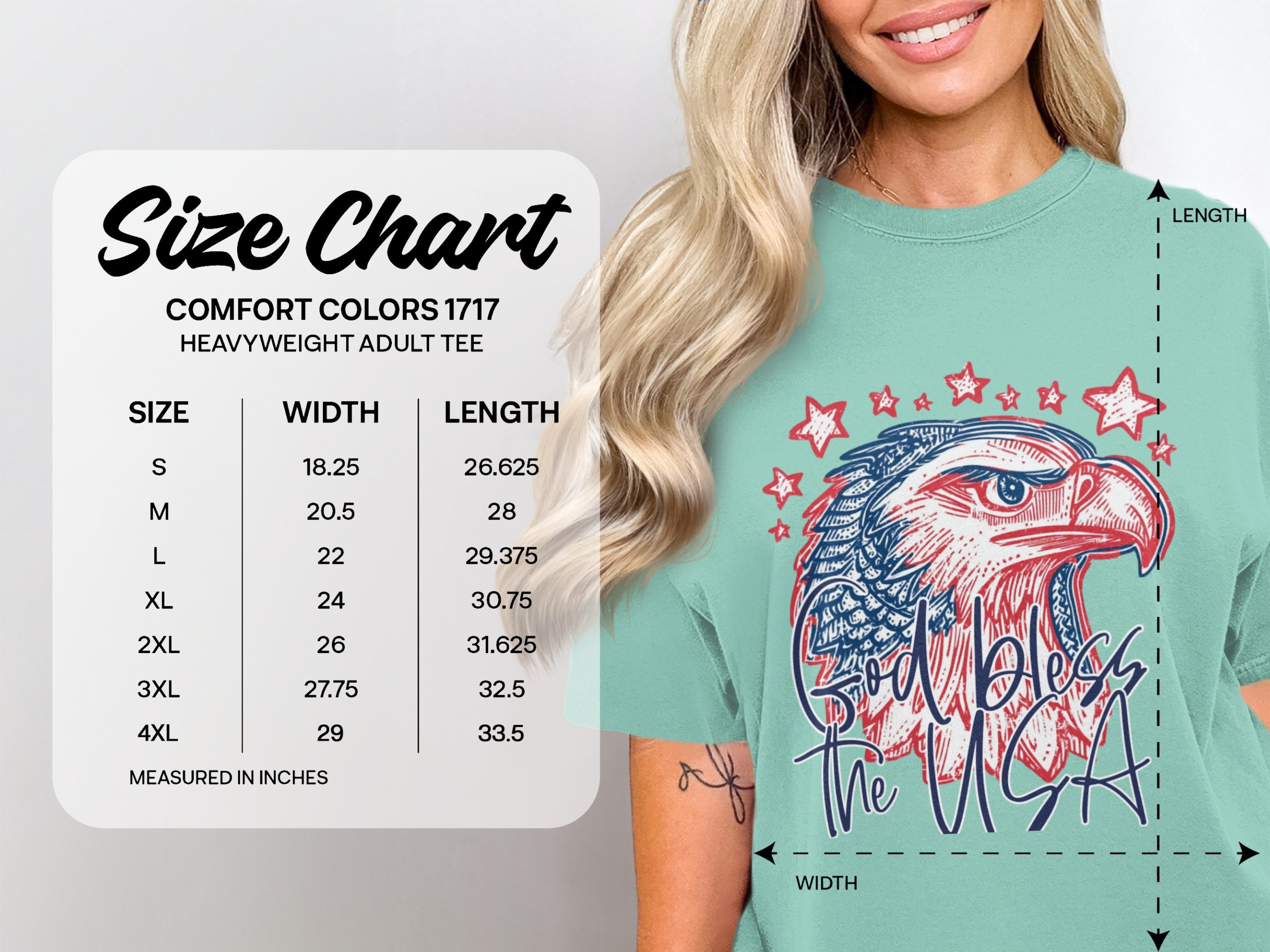 God Bless USA Patriotic Eagle Graphic T-Shirt - Image 4