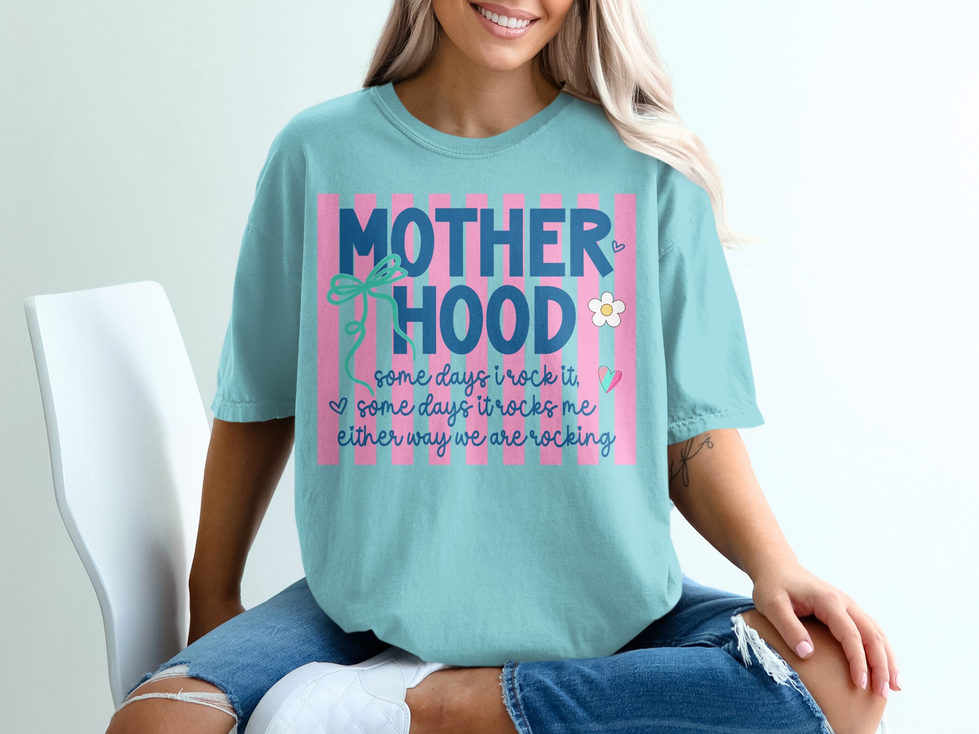 Comfort Colors® Motherhood T-Shirt, Mom Life Shirt, Some Days I Rock It Tee, Funny Motherhood Gift for New Mom, Mama Shirt, Cute Mom Gift - Image 19