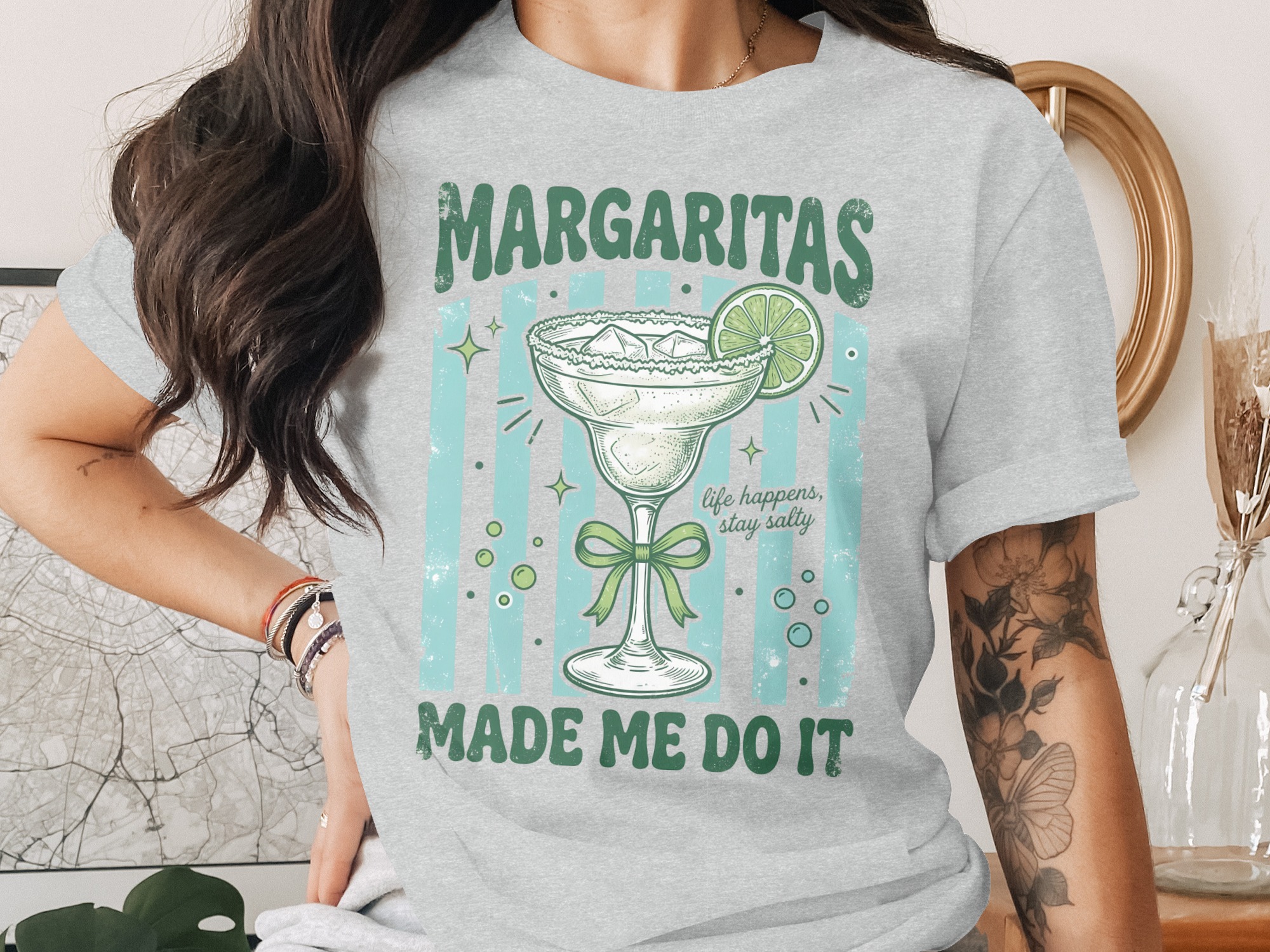 Margarita T-Shirt | Funny Drinking Shirt | Salty Life Vacation Tee | Bachelorette Party Gift for Her | Retro Cocktail Lover Summer Top