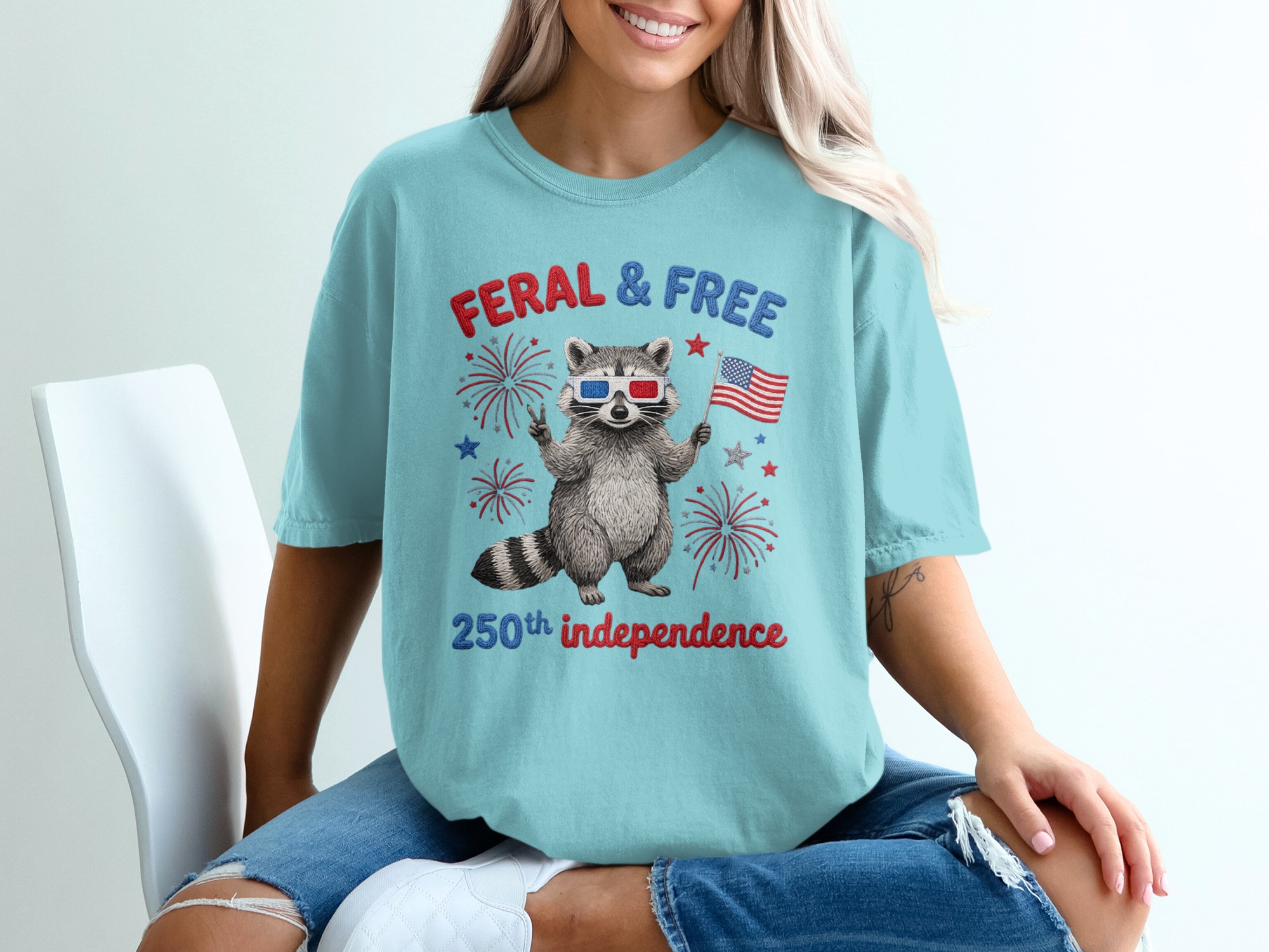 Feral and Free Raccoon T-Shirt, Funny 4th of July Tee, Patriotic Independence Day Shirt, USA Celebration Top - Image 19