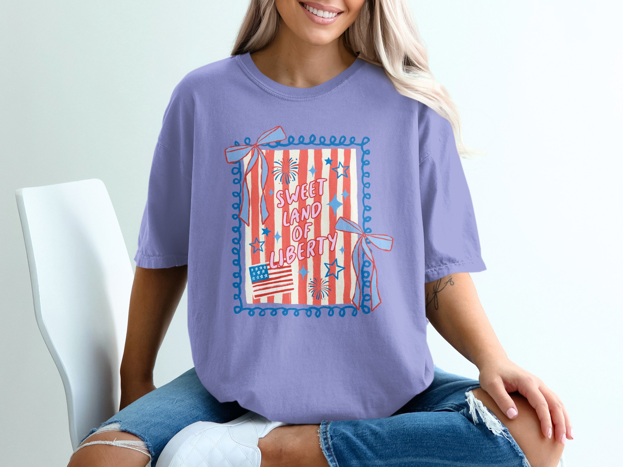 Sweet Land of Liberty T-Shirt, Patriotic American Flag Tee, Vintage Fourth of July USA Shirt, Independence Day Celebration Gift - Image 18