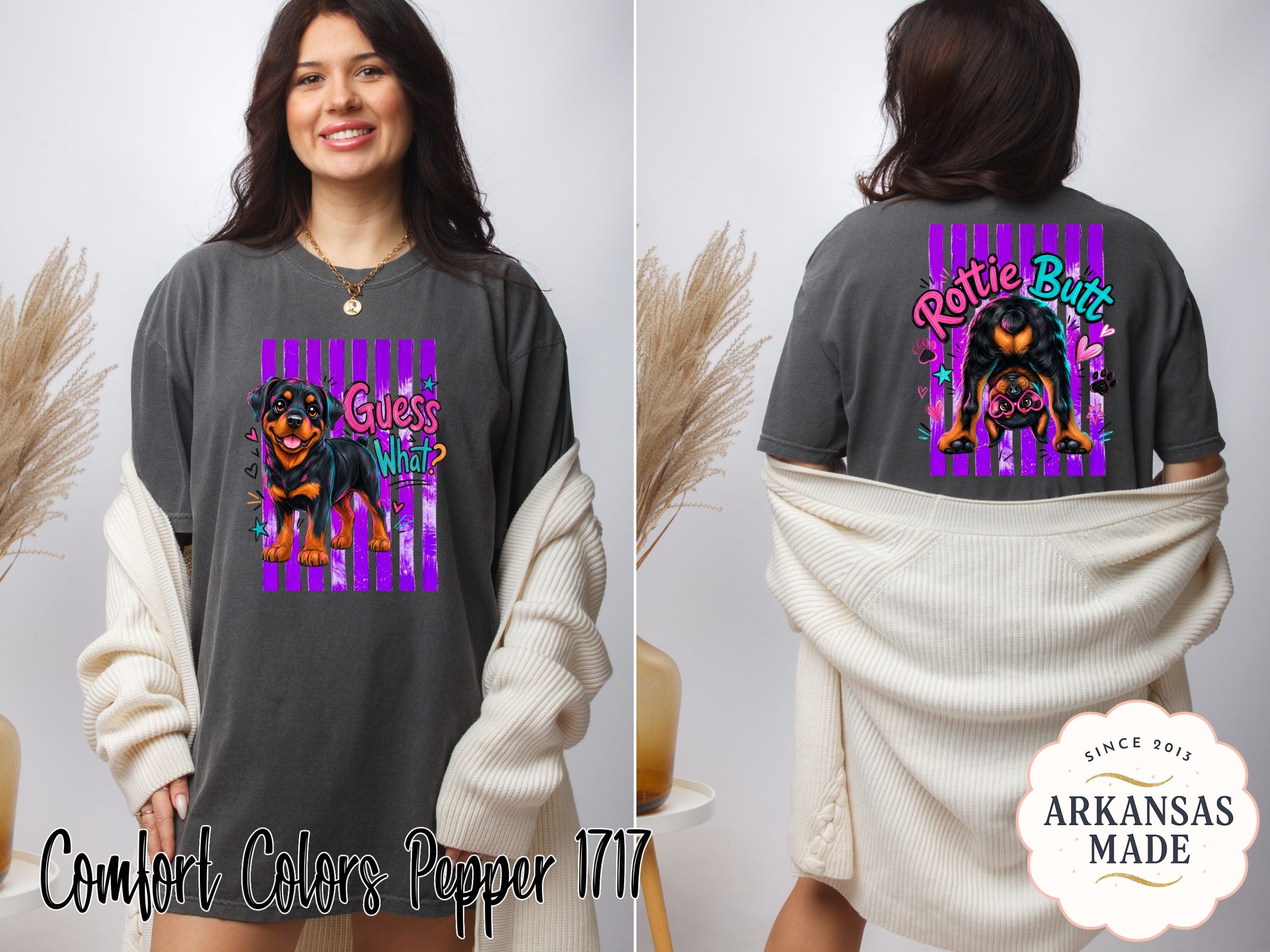 Rottweiler Puppy Comfort Colors ® T-Shirt, Dog Mom Gift, Guess What Graphic Tee, Vibrant Pet Lover Shirt, Cute Dog Owner Present - Image 3