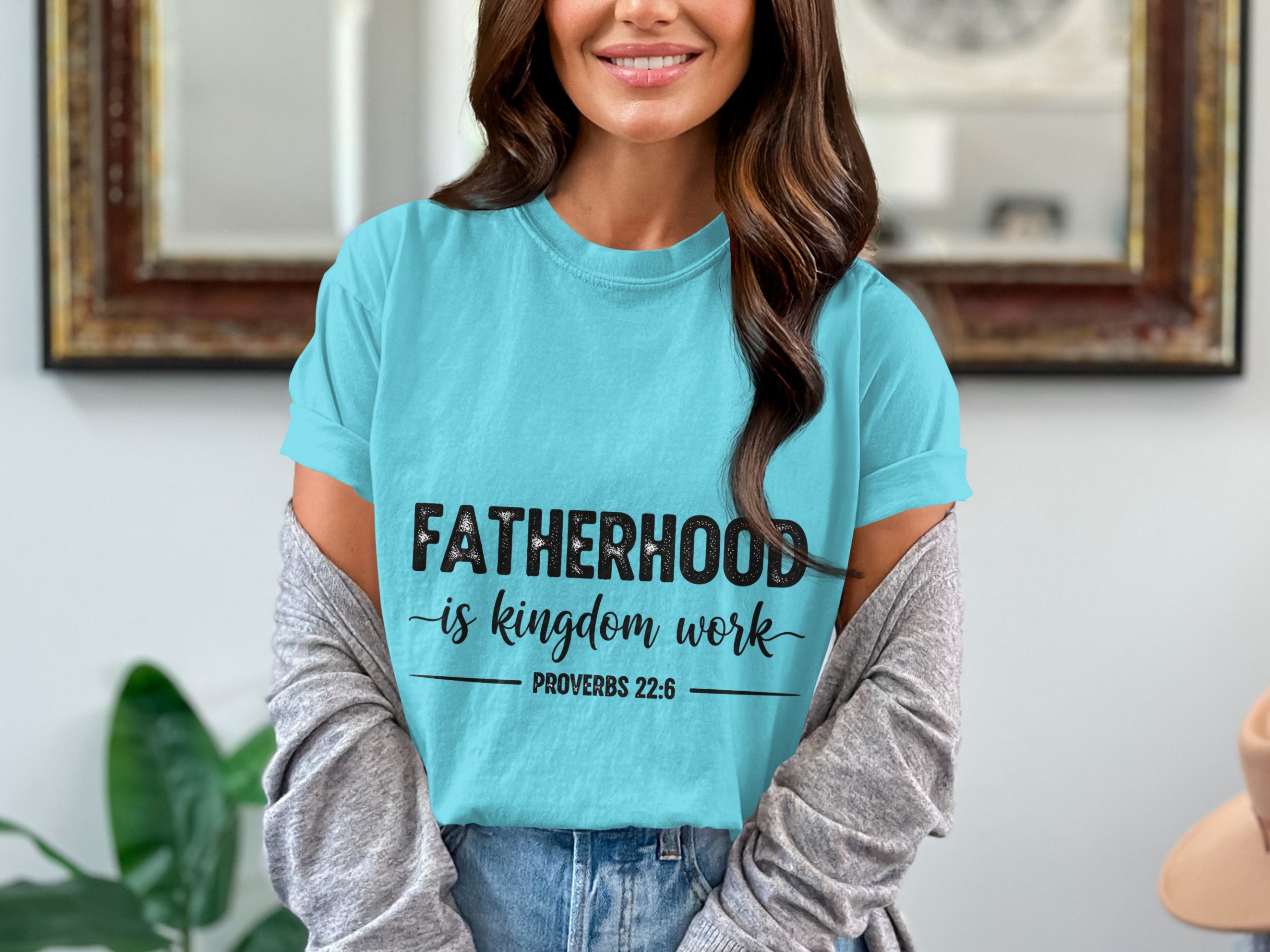 Comfort Colors® Fatherhood is Kingdom Work T-Shirt, Christian Dad Gift, Proverbs 22:6 Scripture Tee, Faith Apparel, Gift for Him, Father's - Image 7