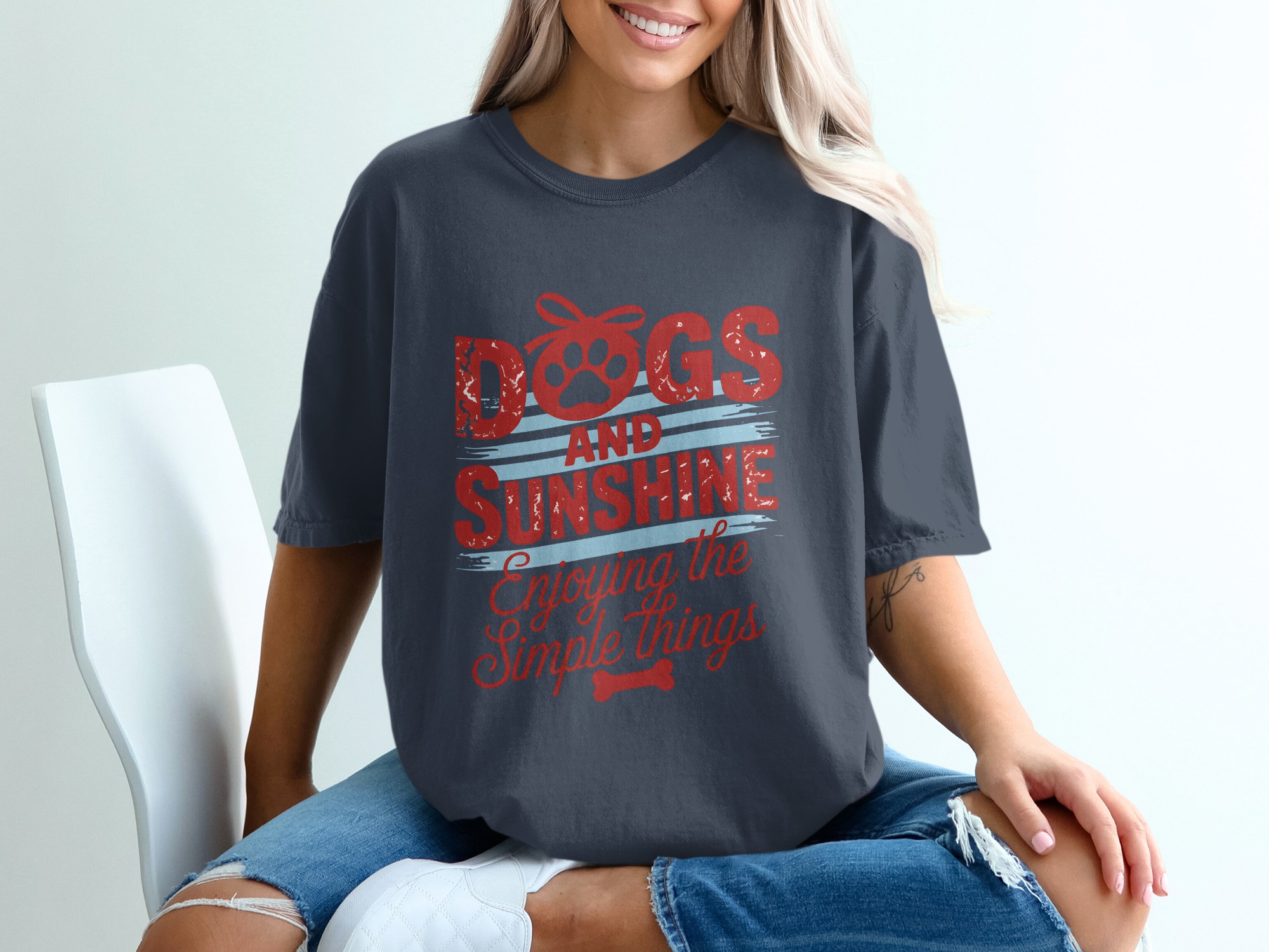 Dogs and Sunshine T-Shirt | Enjoying Simple Things Dog Lover Tee | Pet Parent Gift Shirt | Cozy Canine Life Apparel | Dog Mom Gift Top - Image 12