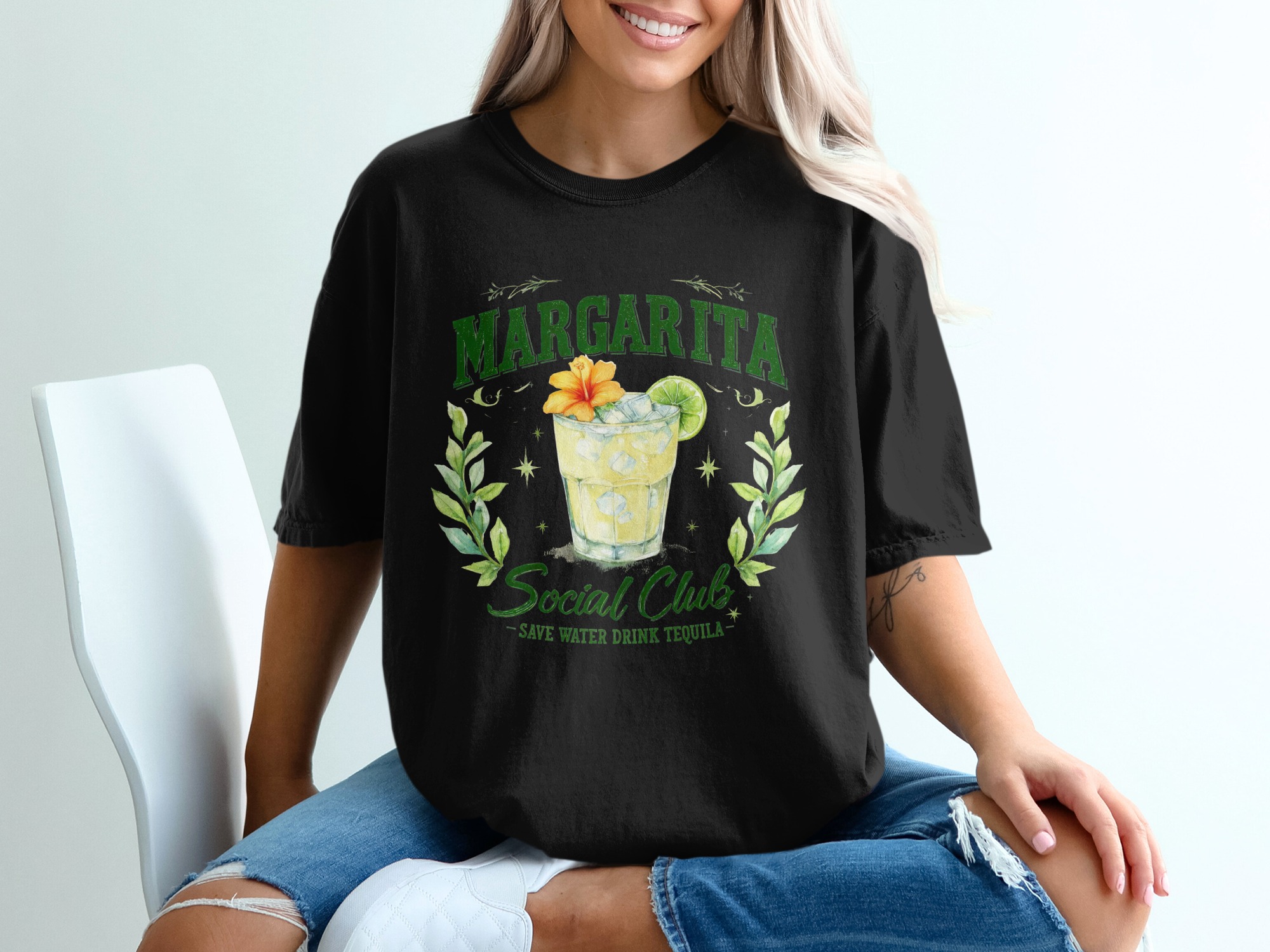 Margarita Social Club T-Shirt, Comfort Colors ® Tequila Tee, Save Water Drink Tequila, Summer Cocktail Party Shirt, Girls Trip Vacation Gift - Image 2