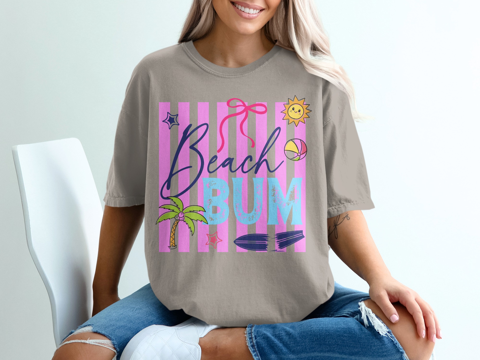 Beach Bum T-Shirt | Retro Summer Vacation Shirt for Women | Cute Beach Lover Tee | Girls Trip Gift Idea | Fun Ocean Vibe Apparel - Image 11