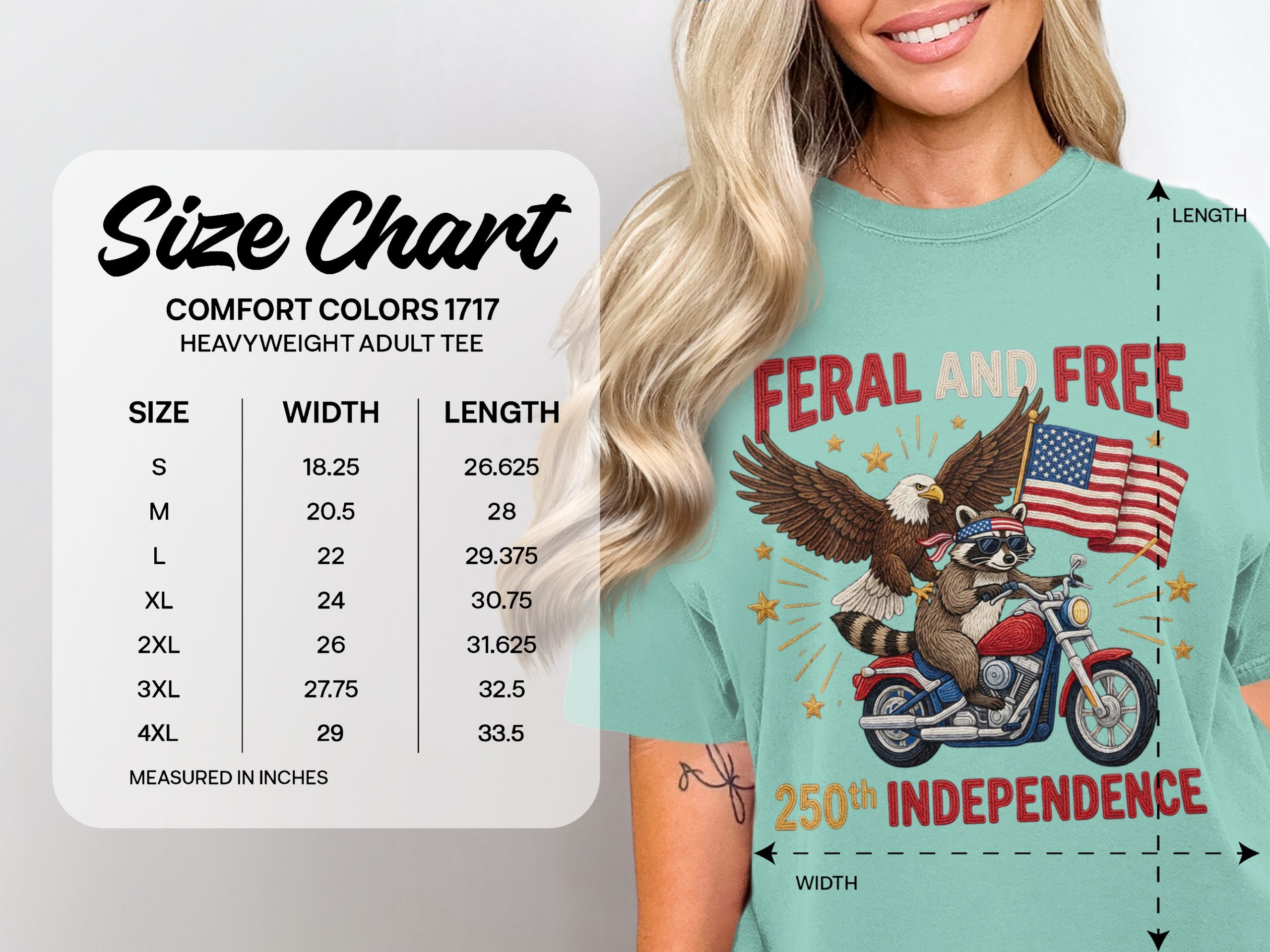 Feral and Free 250th Independence Day T-Shirt, Patriotic Raccoon Eagle Motorcycle Tee, American Flag Biker Freedom Shirt, July 4th Gift - Image 6