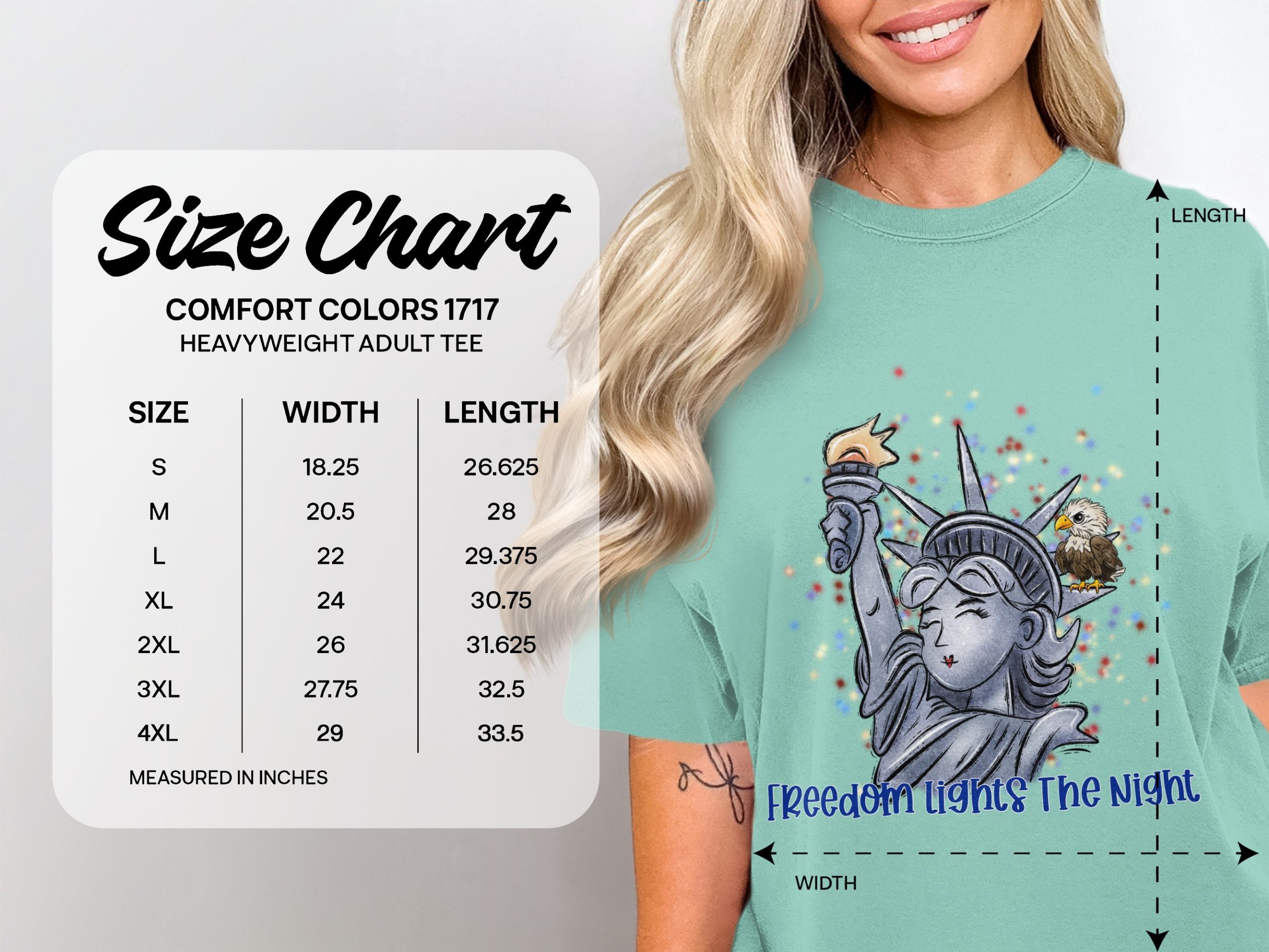 Fourth of July T-Shirt, Lady Liberty & Eagle Freedom Tee, Patriotic American Flag Shirt, Independence Day Gift, USA Graphic Tee - Image 5