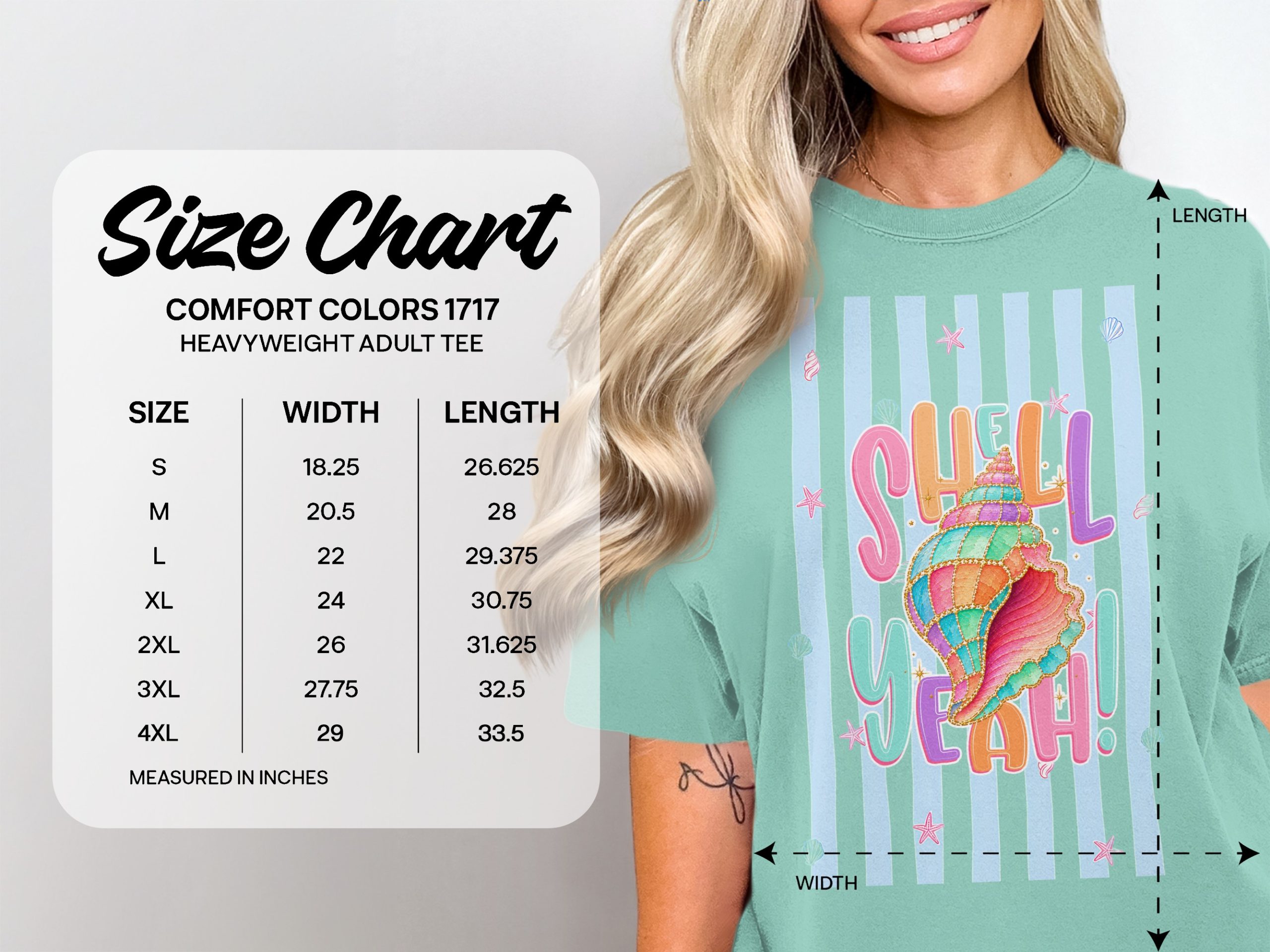 Comfort Colors® Shell Yeah T-Shirt, Vibrant Beach Lover Gift, Summer Vacation Coastal Tee, Retro Ocean Aesthetic Apparel for Her - Image 5
