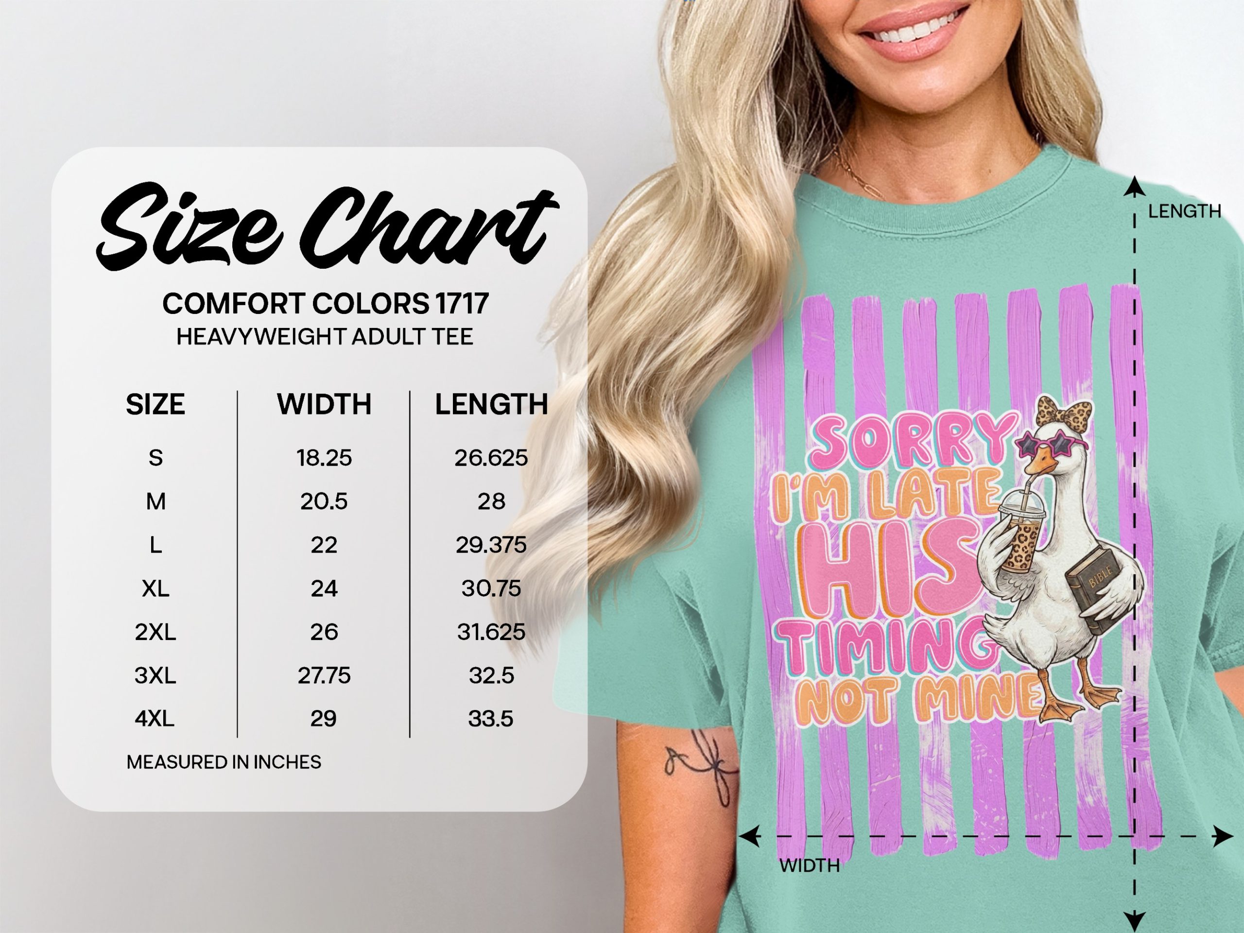 Comfort Colors® Funny Goose T-Shirt, 'His Timing Not Mine' Sarcastic Tee, Trendy Coffee Lover Gift, Humorous Animal Graphic Shirt - Image 5