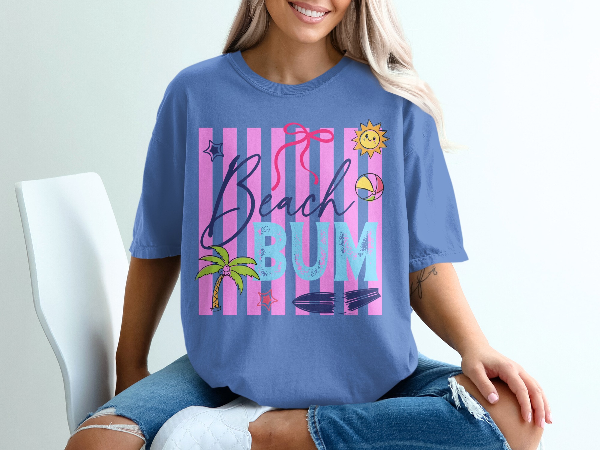 Beach Bum T-Shirt | Retro Summer Vacation Shirt for Women | Cute Beach Lover Tee | Girls Trip Gift Idea | Fun Ocean Vibe Apparel - Image 20