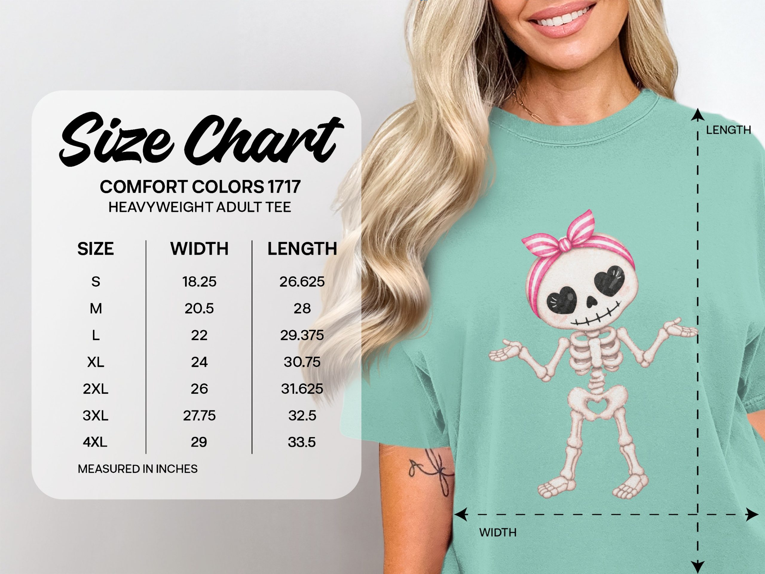 Cute Heart Eyes Skeleton T-Shirt - Image 4