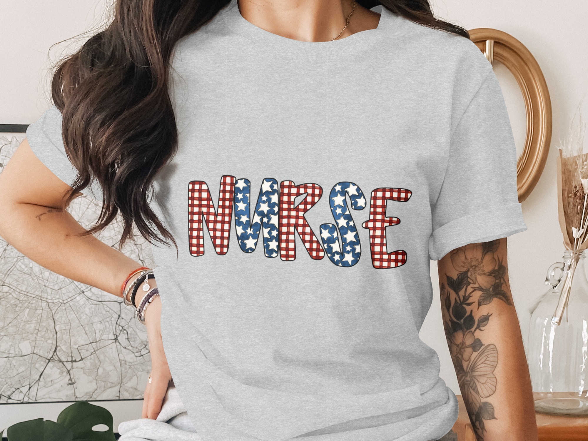 Patriotic Nurse T-Shirt | American Flag RN Shirt for Healthcare Worker | Nurse Appreciation Gift Idea for Medical Professional - Image 2