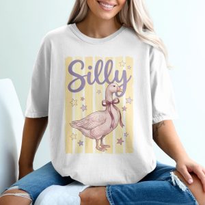 Silly Goose Comfort Colors® T-Shirt, Cute Farm Animal Tee, Whimsical Bird Graphic Shirt, Cottagecore Coquette Aesthetic Top, Funny Duck