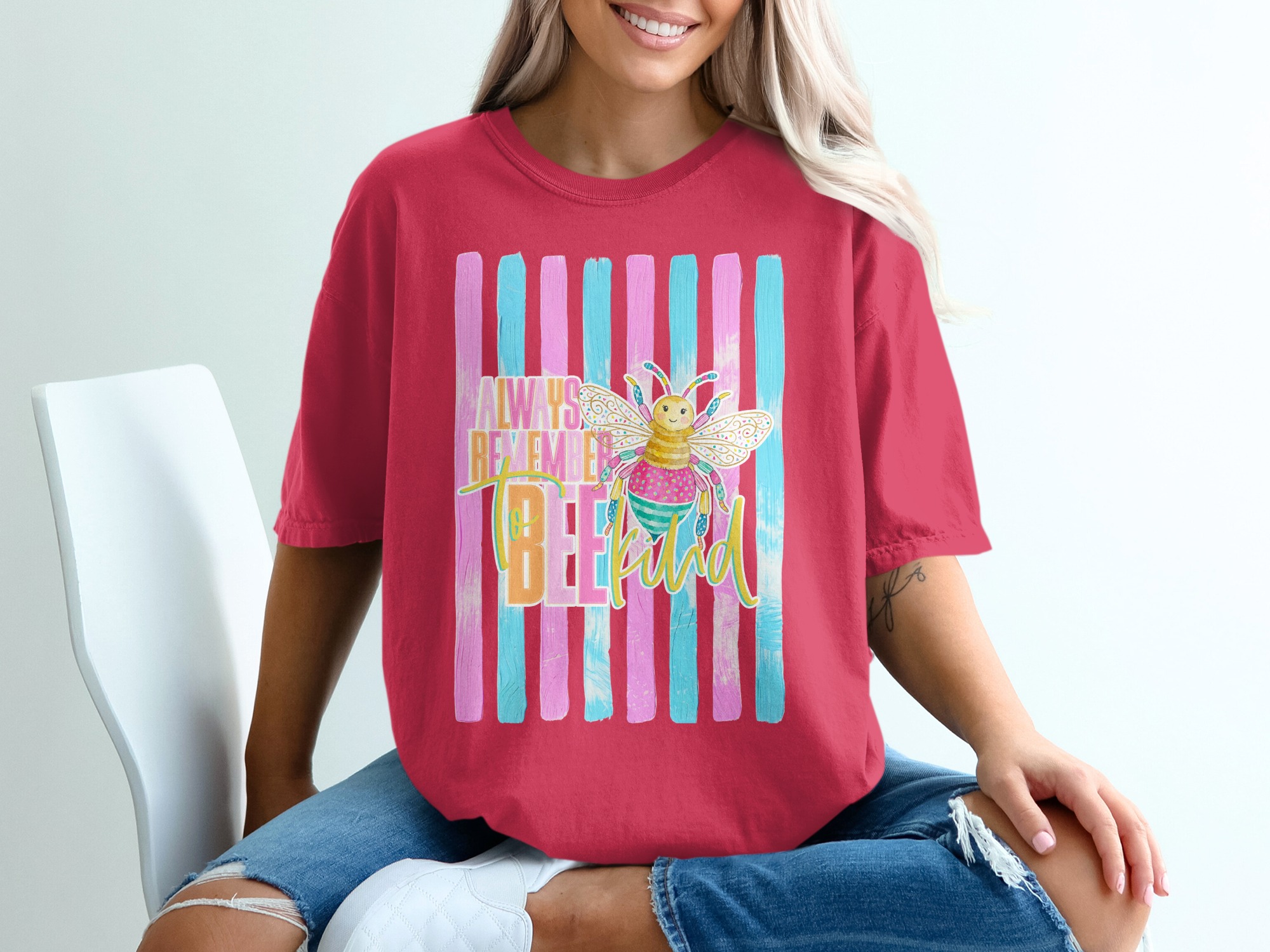 Comfort Colors ® Always Remember to Bee Kind T-Shirt, Whimsical Bee Shirt, Positive Message Tee, Bright Inspirational Gift, Teacher Kindness - Image 14