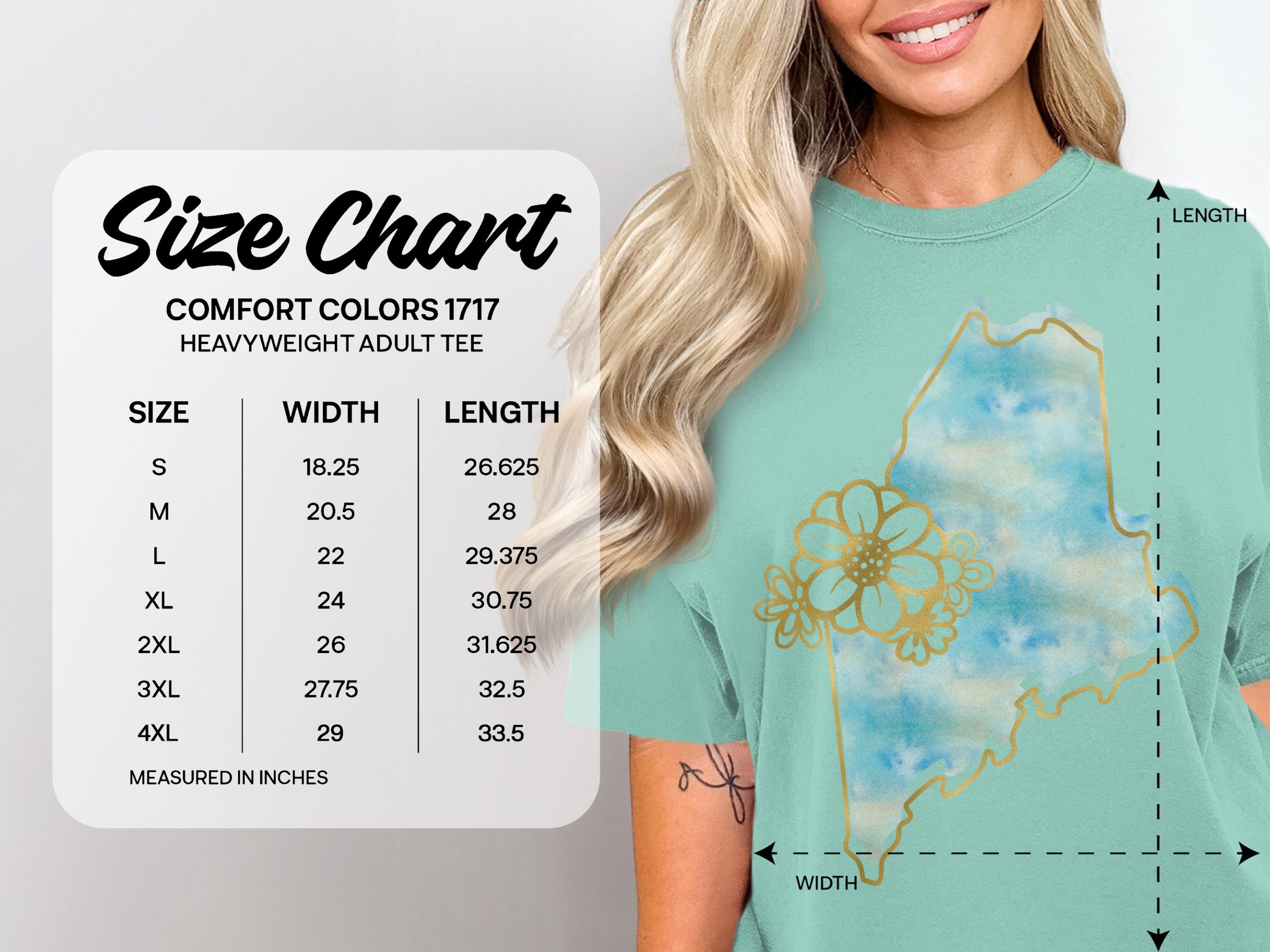 Maine State Flower T-Shirt, Watercolor Map Faux Gold Outline Tee, New England Travel Souvenir Gift, Maine Resident Shirt - Image 5