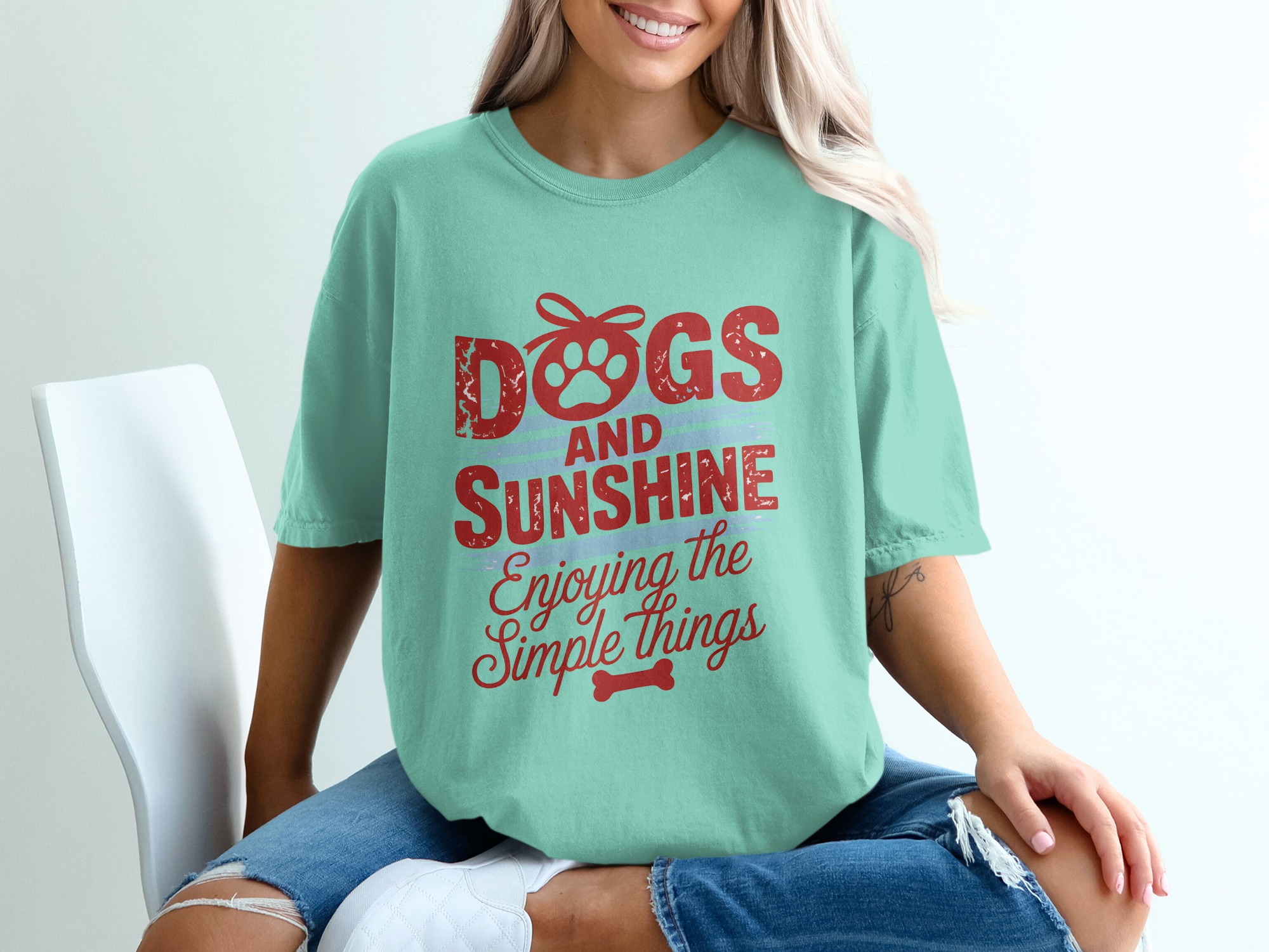 Dogs and Sunshine T-Shirt | Enjoying Simple Things Dog Lover Tee | Pet Parent Gift Shirt | Cozy Canine Life Apparel | Dog Mom Gift Top - Image 10