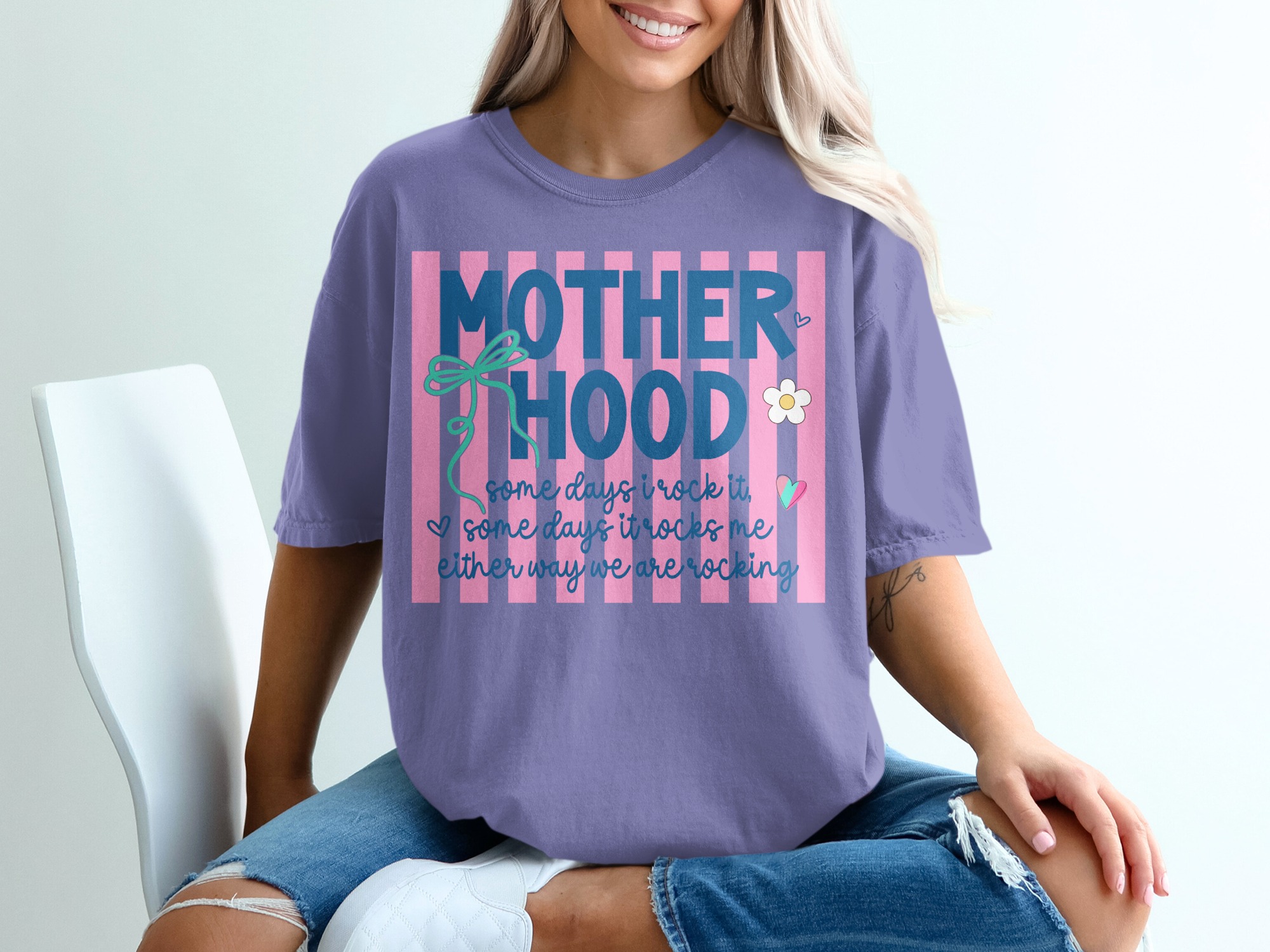 Comfort Colors® Motherhood T-Shirt, Mom Life Shirt, Some Days I Rock It Tee, Funny Motherhood Gift for New Mom, Mama Shirt, Cute Mom Gift - Image 13