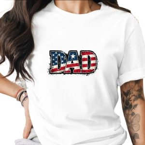 Comfort Colors® Dad T-Shirt, Patriotic American Flag Dad Shirt, Father's Day Gift, Distressed Flag Tee, Fourth of July, Gift for Papa