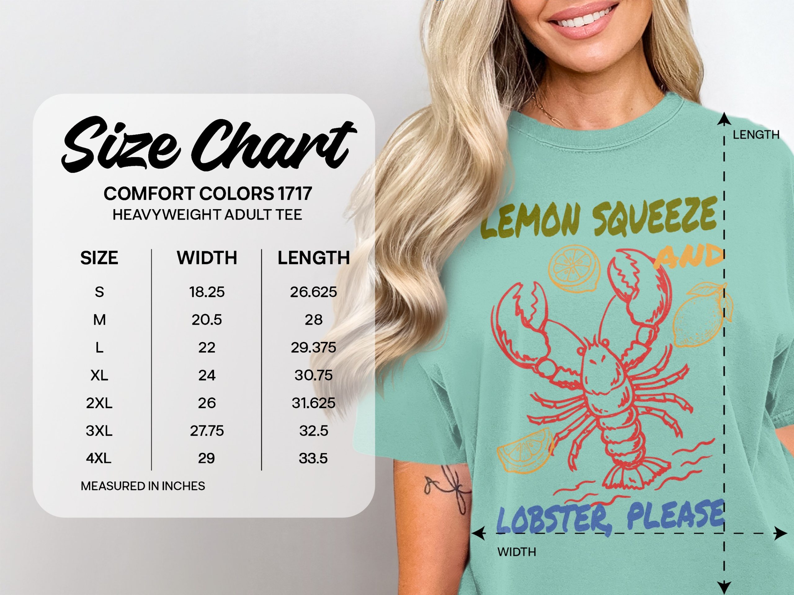 Lemon Squeeze Lobster Please T-Shirt, Funny Seafood Lover Tee, Summer Vacation Coastal Beach Foodie Graphic Shirt - Image 4