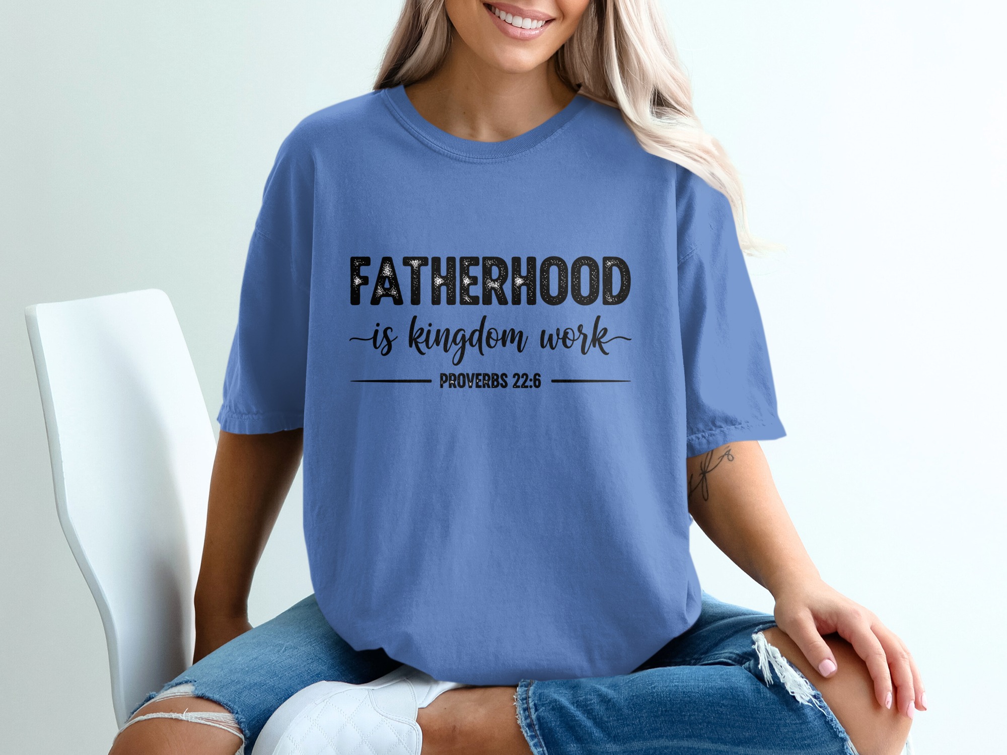 Comfort Colors® Fatherhood is Kingdom Work T-Shirt, Christian Dad Gift, Proverbs 22:6 Scripture Tee, Faith Apparel, Gift for Him, Father's - Image 20