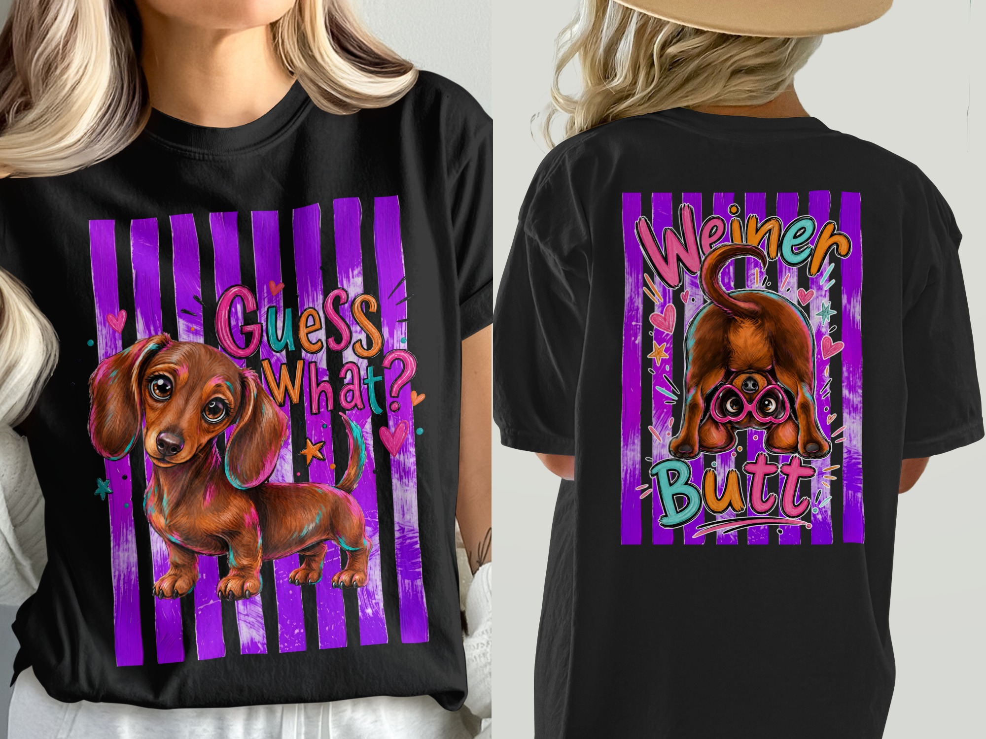 Guess What Dachshund T-Shirt, Comfort Colors ® Doxie Lover Gift, Cute Puppy Dog Tee, Funny Pet Owner Shirt, Vibrant Graphic Crewneck - Image 5