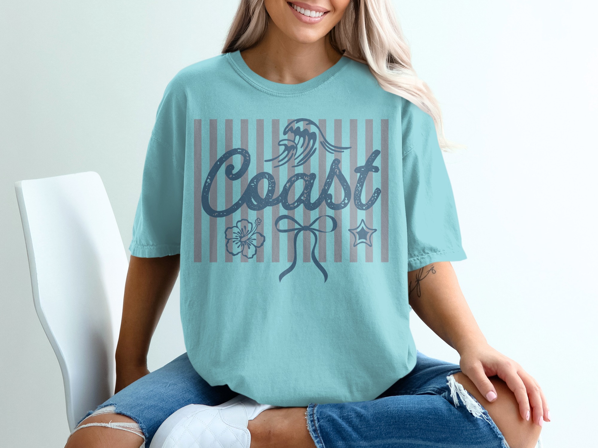 Coast T-Shirt, Beach Lover Summer Vacation Tee, Coastal Vibe Gift for Her, Nautical Ocean Adventure Apparel, Holiday Travel Top - Image 19