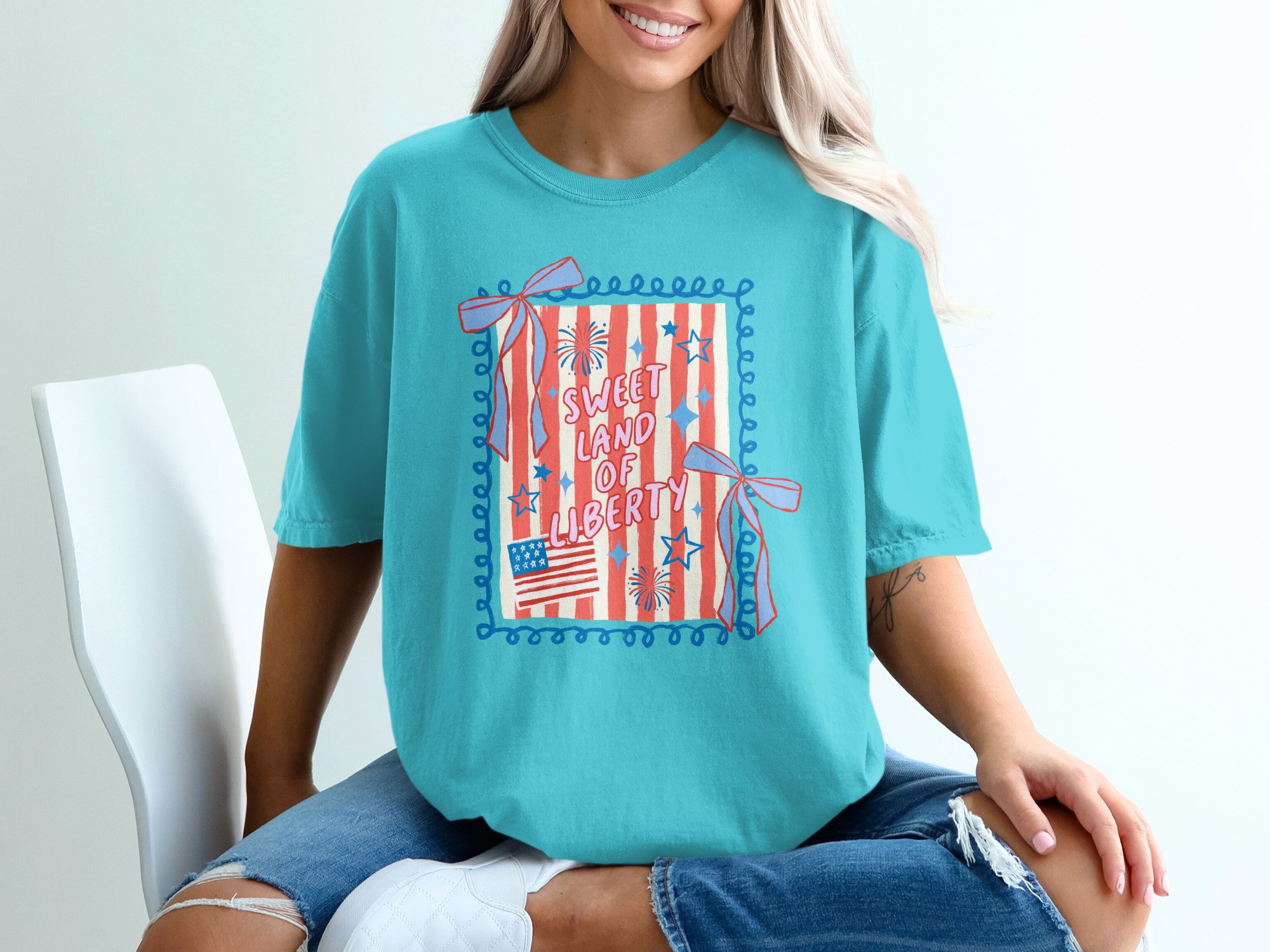Sweet Land of Liberty T-Shirt, Patriotic American Flag Tee, Vintage Fourth of July USA Shirt, Independence Day Celebration Gift - Image 9