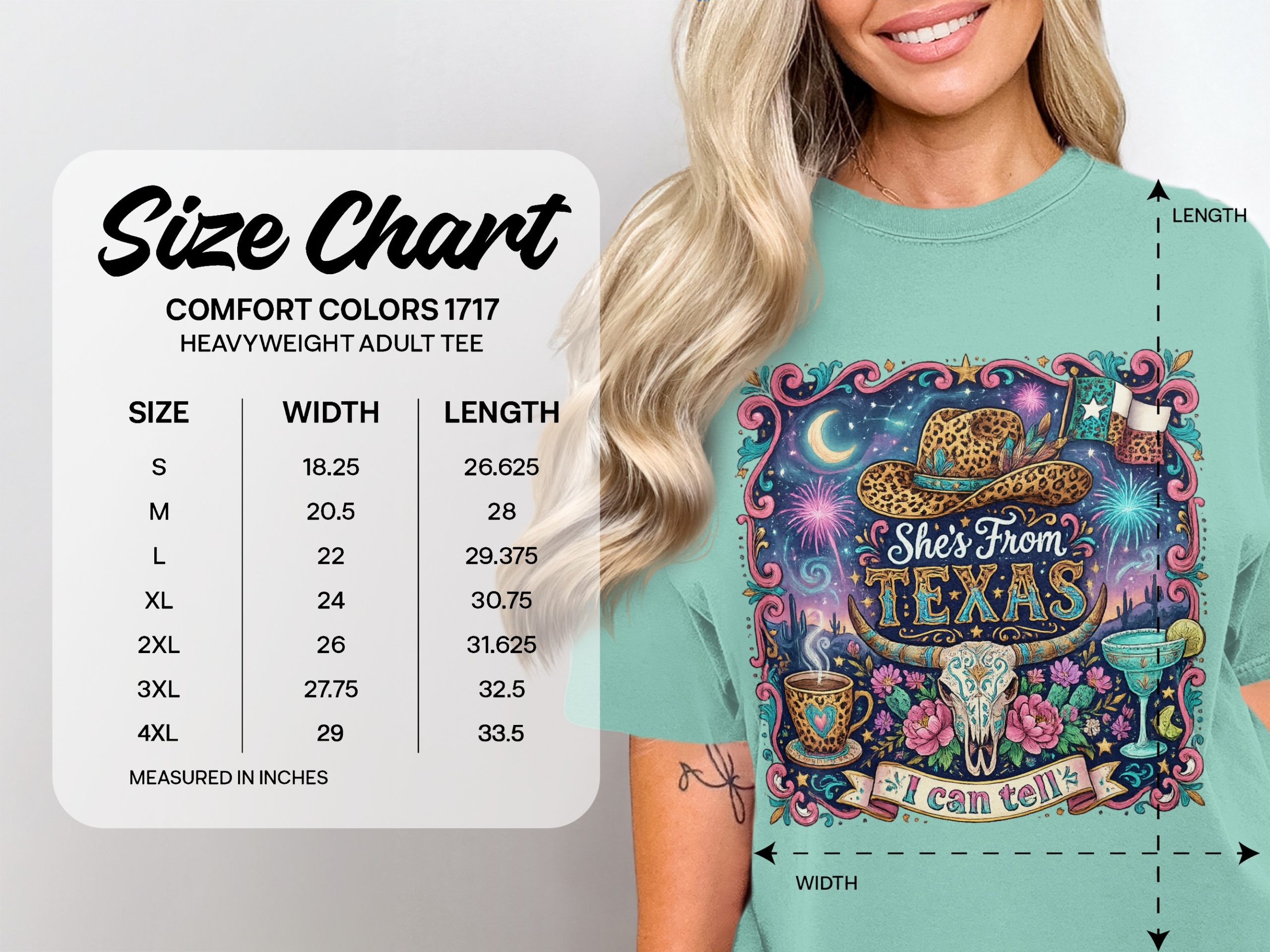 She's From Texas T-Shirt, Western Boho Cowgirl Tee, Texas Pride Gift for Her, Leopard Print Cowboy Hat Longhorn Skull Desert Shirt - Image 6