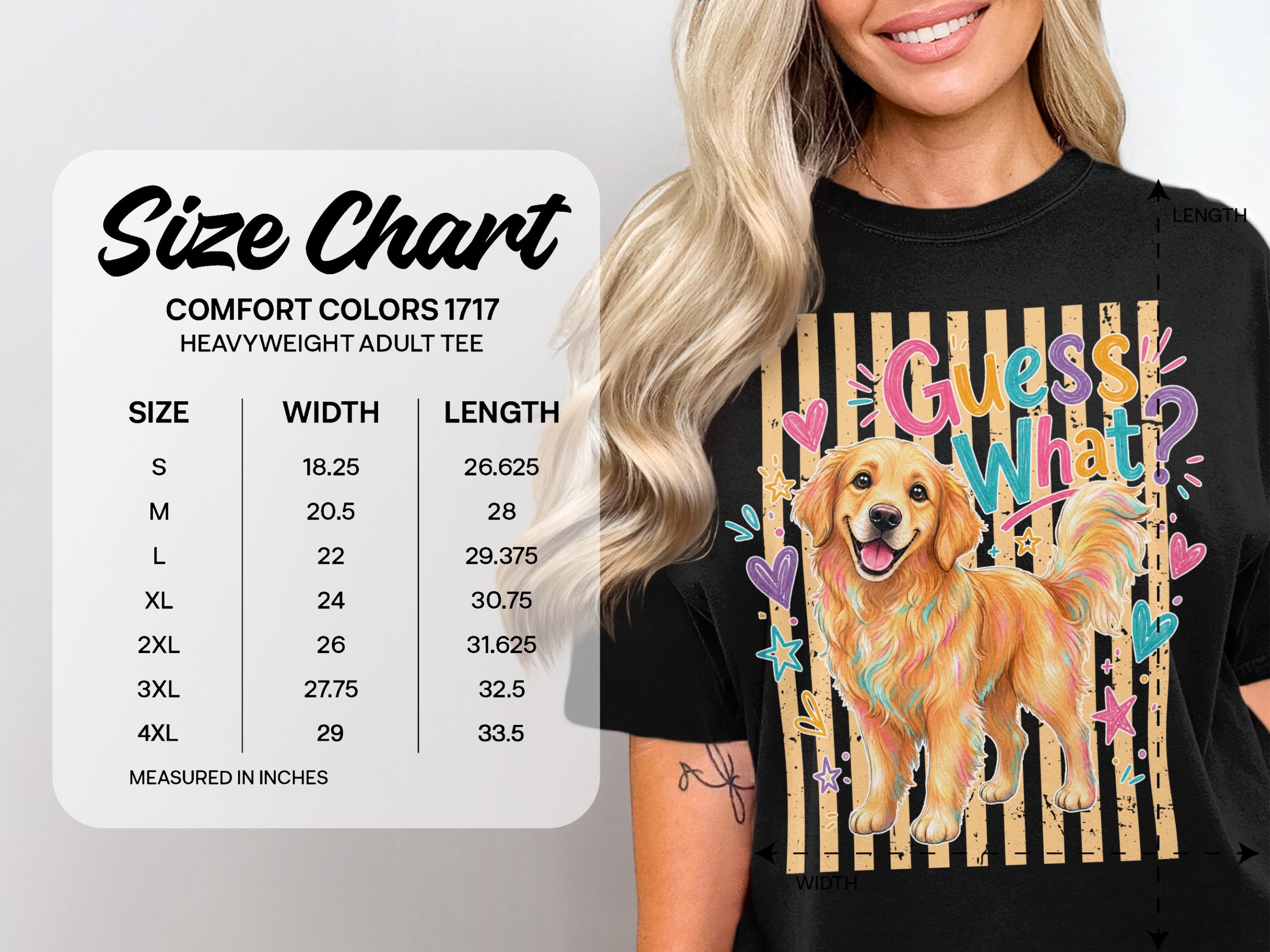 Golden Retriever T-Shirt, Front & Back Playful Dog Mom Comfort Colors 1717® Tee, Cute Puppy Lover Gift for Her, Funny Dog Butt Shirt - Image 4