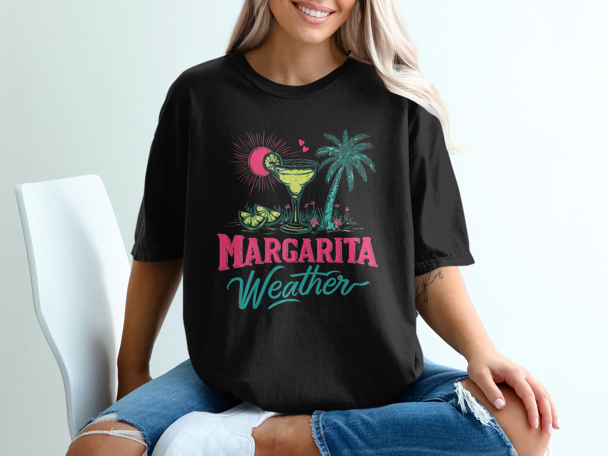 Margarita Weather T-Shirt, Comfort Colors ® Tee, Retro Summer Vacation Shirt, Girls Trip Drinking Top, Beach Party Tropical Vibes, Fun Gift - Image 2