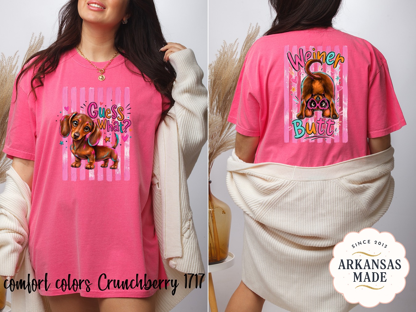Cute Dachshund T-Shirt, Comfort Colors® Dog Lover Tee, Wiener Dog Mom Gift, Playful Puppy Art Graphic Tee, Aesthetic Animal Lover Shirt - Image 4