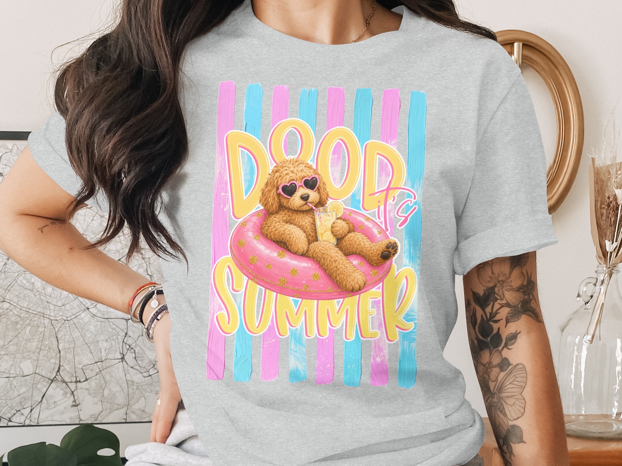 Comfort Colors® Dood It's Summer Goldendoodle T-Shirt, Dog Mom Gift, Funny Summer Vacation Shirt, Cute Doodle Dog Lover Tee, Preppy - Image 2