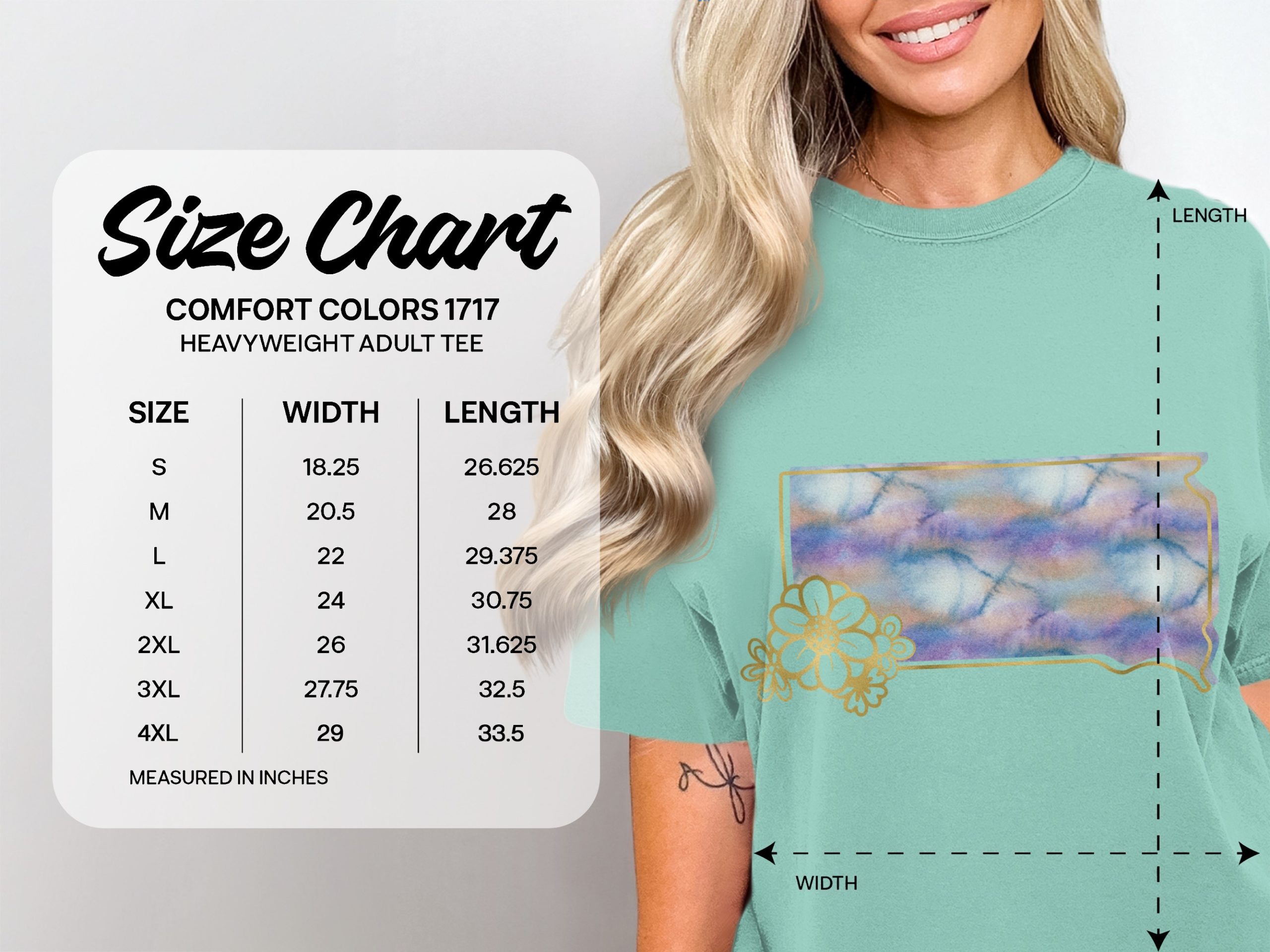 Watercolor Floral T-Shirt with Faux Gold Outline, Dreamy Aesthetic Tee, Boho Chic Women's Artistic Top, Unique Nature Lover Gift - Image 5