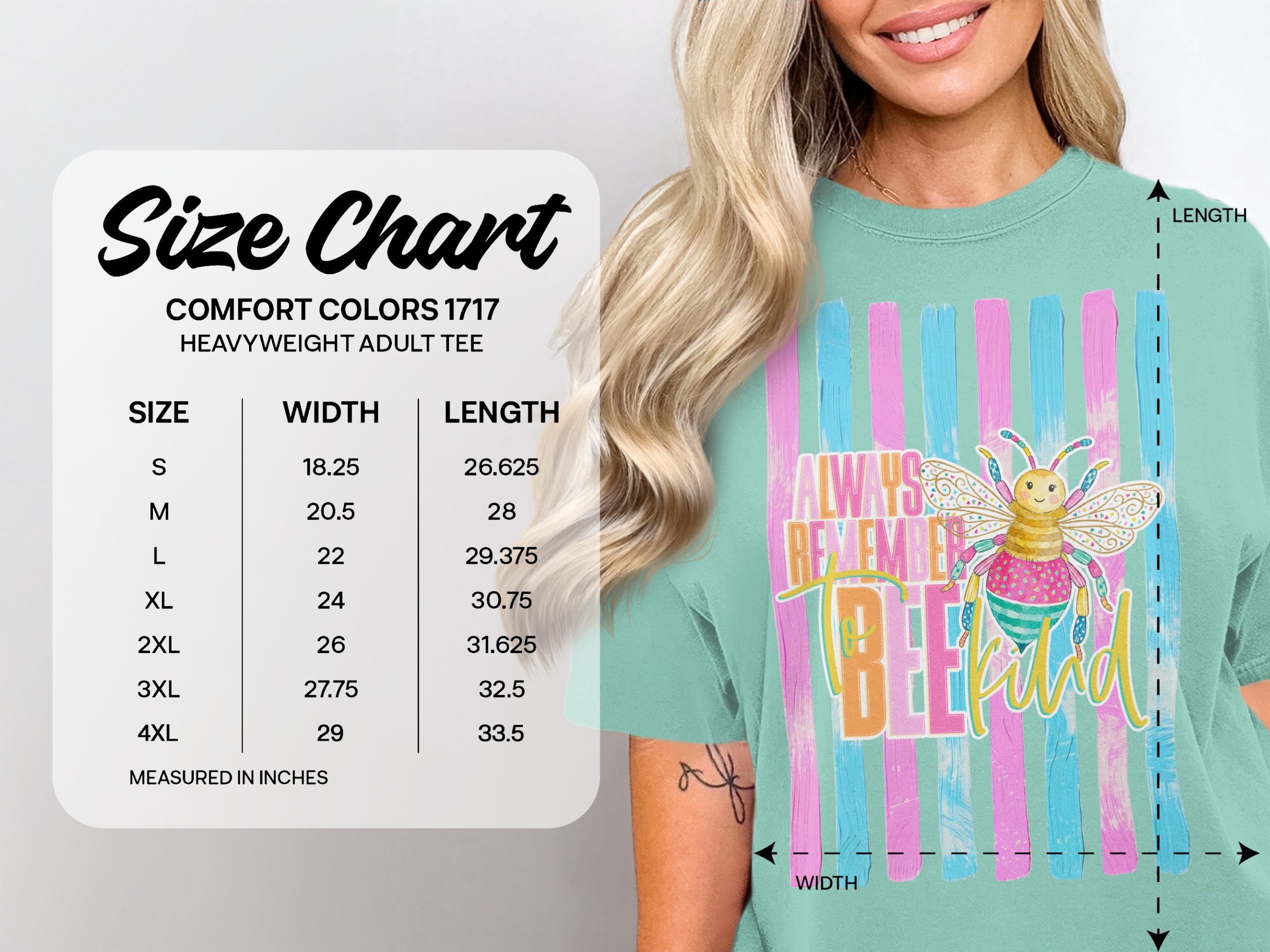 Comfort Colors ® Always Remember to Bee Kind T-Shirt, Whimsical Bee Shirt, Positive Message Tee, Bright Inspirational Gift, Teacher Kindness - Image 6