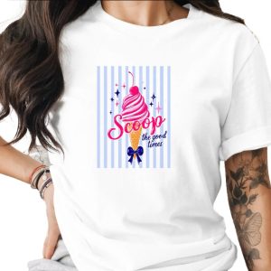 Comfort Colors® Scoop the Good Times Ice Cream T-Shirt, Cute Summer Dessert Tee, Whimsical Sweet Treat Lover Shirt, Happy Vacation Gift