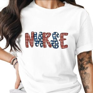 Patriotic Nurse T-Shirt | American Flag RN Shirt for Healthcare Worker | Nurse Appreciation Gift Idea for Medical Professional
