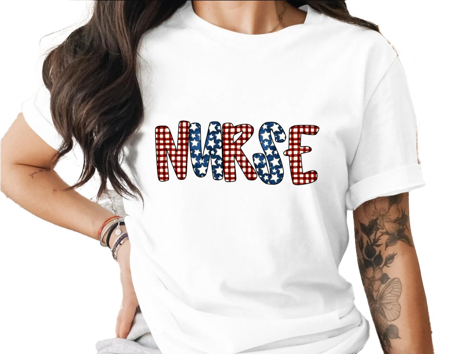 Patriotic Nurse T-Shirt | American Flag RN Shirt for Healthcare Worker | Nurse Appreciation Gift Idea for Medical Professional