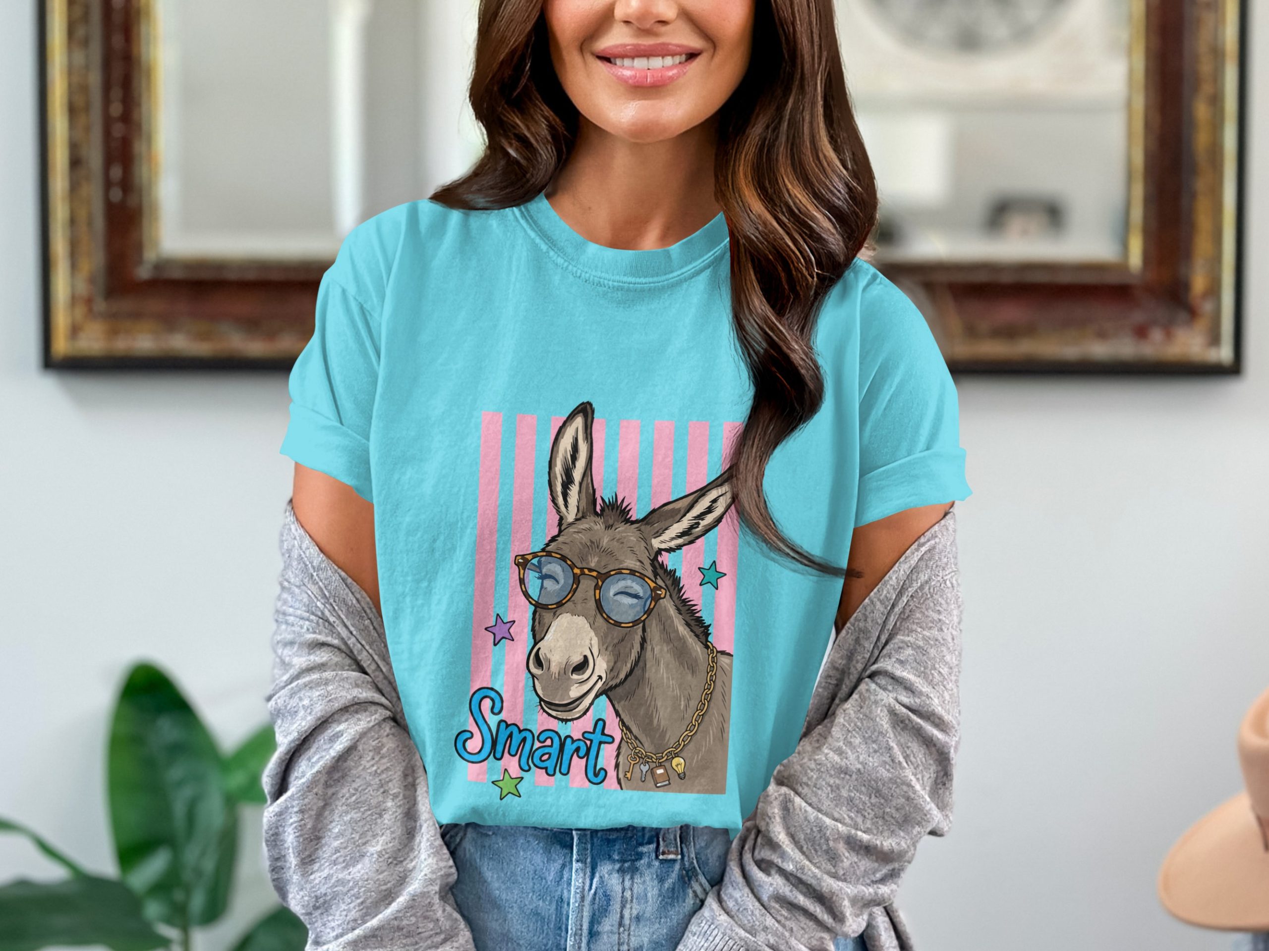 Comfort Colors® Smart Donkey T-Shirt, Funny Animal Tee, Cute Donkey with Glasses Shirt, Humorous Graphic Apparel, Quirky Gift Idea - Image 7