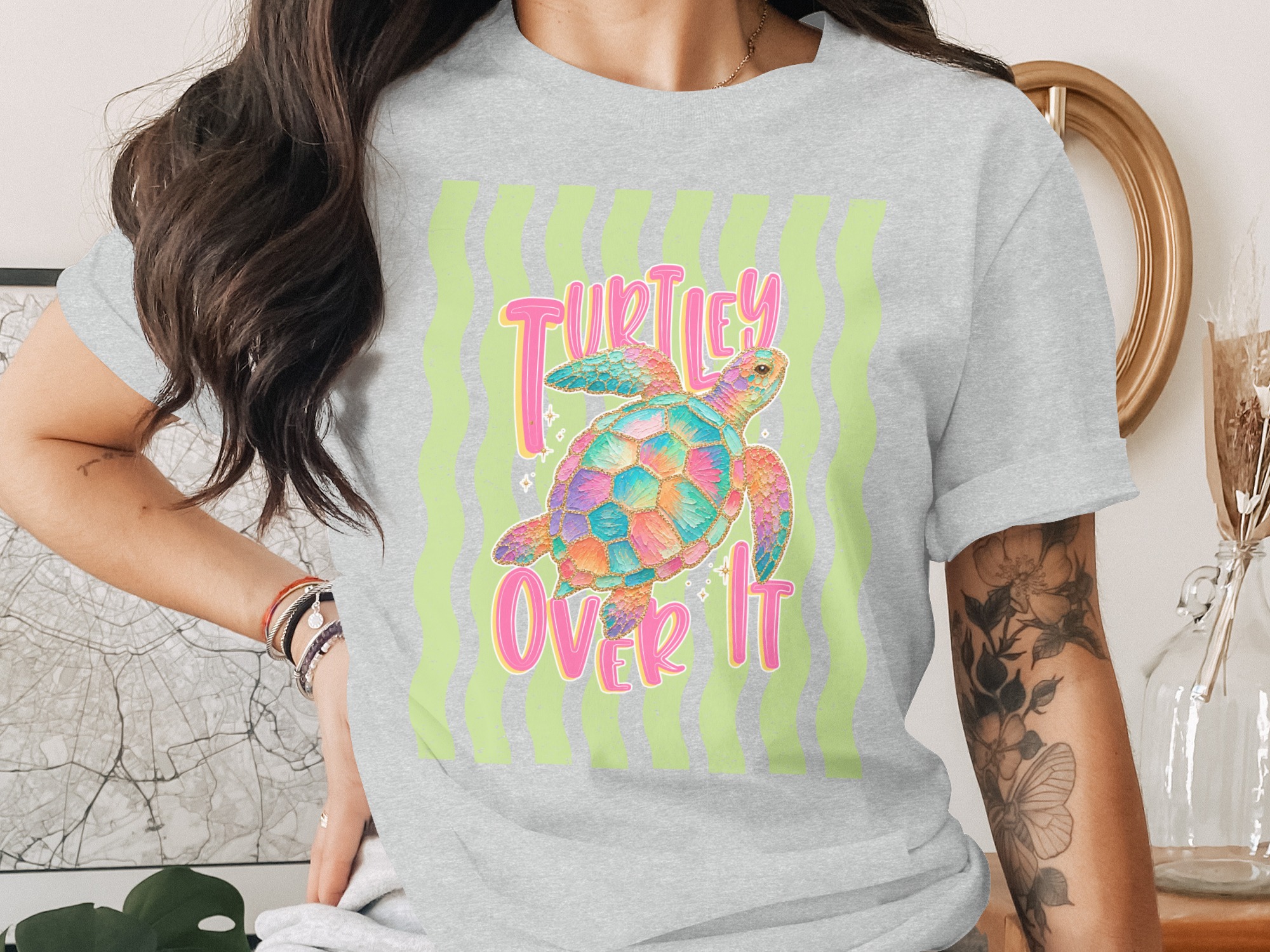 Comfort Colors® Turtley Over It T-Shirt, Funny Sea Turtle Pun Tee, Cute Coastal Beach Shirt, Ocean Lover Gift for Her, Summer Vacation Top - Image 2