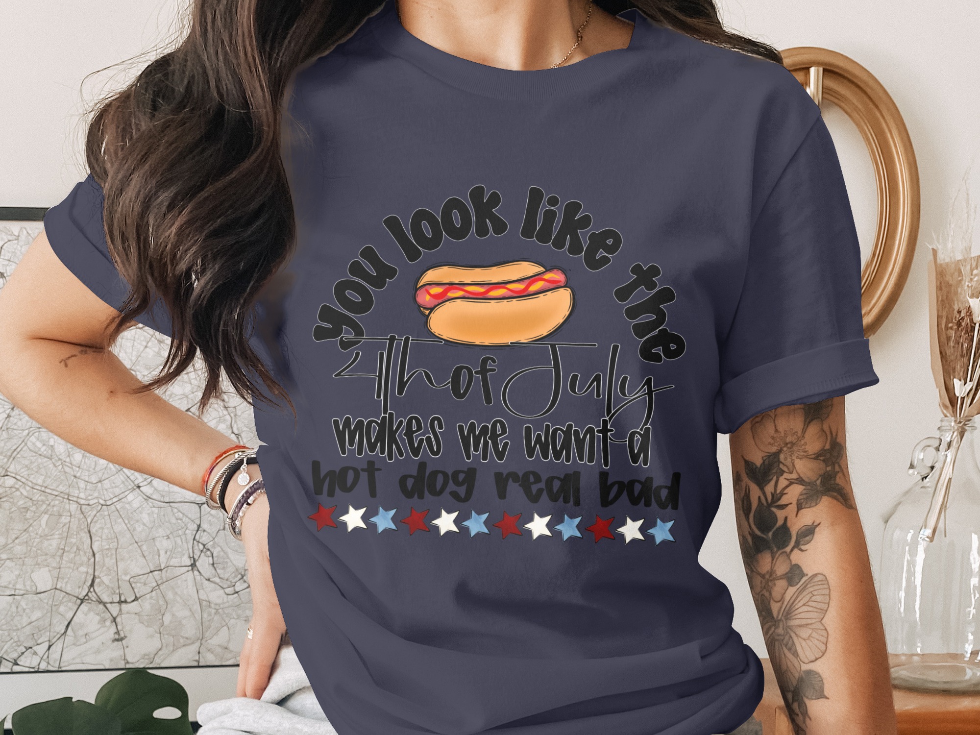 Funny 4th of July Hot Dog T-Shirt | Patriotic Summer Tee with Meme Quote | Independence Day BBQ Party Gift Shirt | Humorous Foodie Top - Image 3