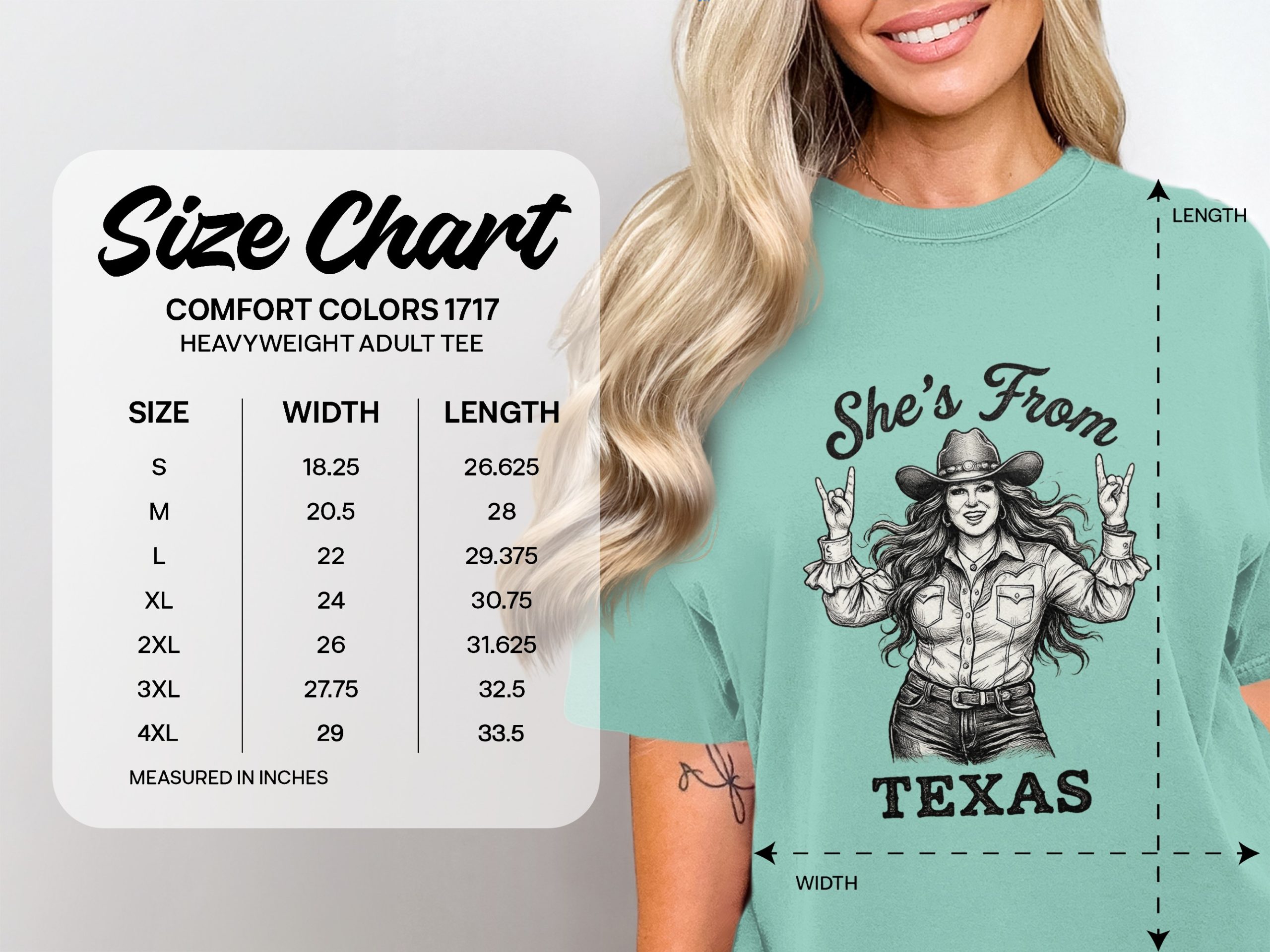She's From Texas T-Shirt | Cowgirl Rock and Roll Tee | Southern Pride Gift for Her | Texas Girl Shirt | Nashville Concert Outfit | Rodeo - Image 6