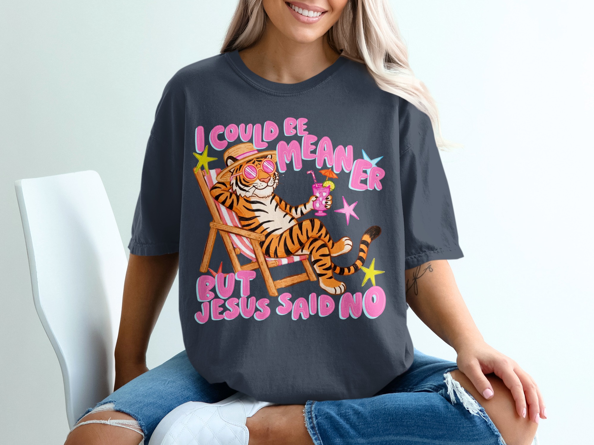 Sarcastic Jesus Said No T-Shirt, Funny Christian Meme Tee, Chill Tiger Vacation Shirt, Witty Faith Humor Gift, Bible Quote Tee - Image 12