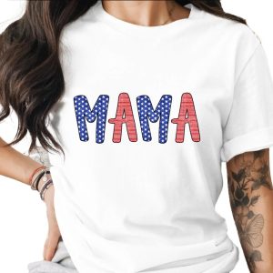 Patriotic Mama T-Shirt, American Flag Mama Shirt, Distressed Flag Mom Tee, 4th of July Mother's Day Gift for Her, USA Mom Life Apparel